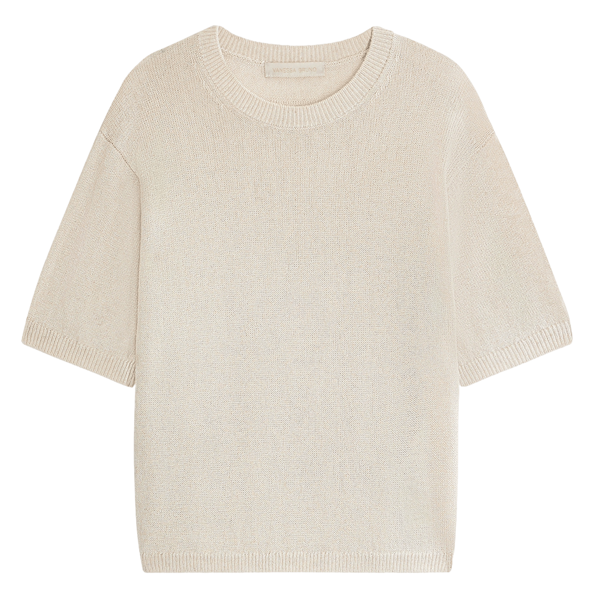 Pull manches courtes en maille fine VANESSA BRUNO Blanc