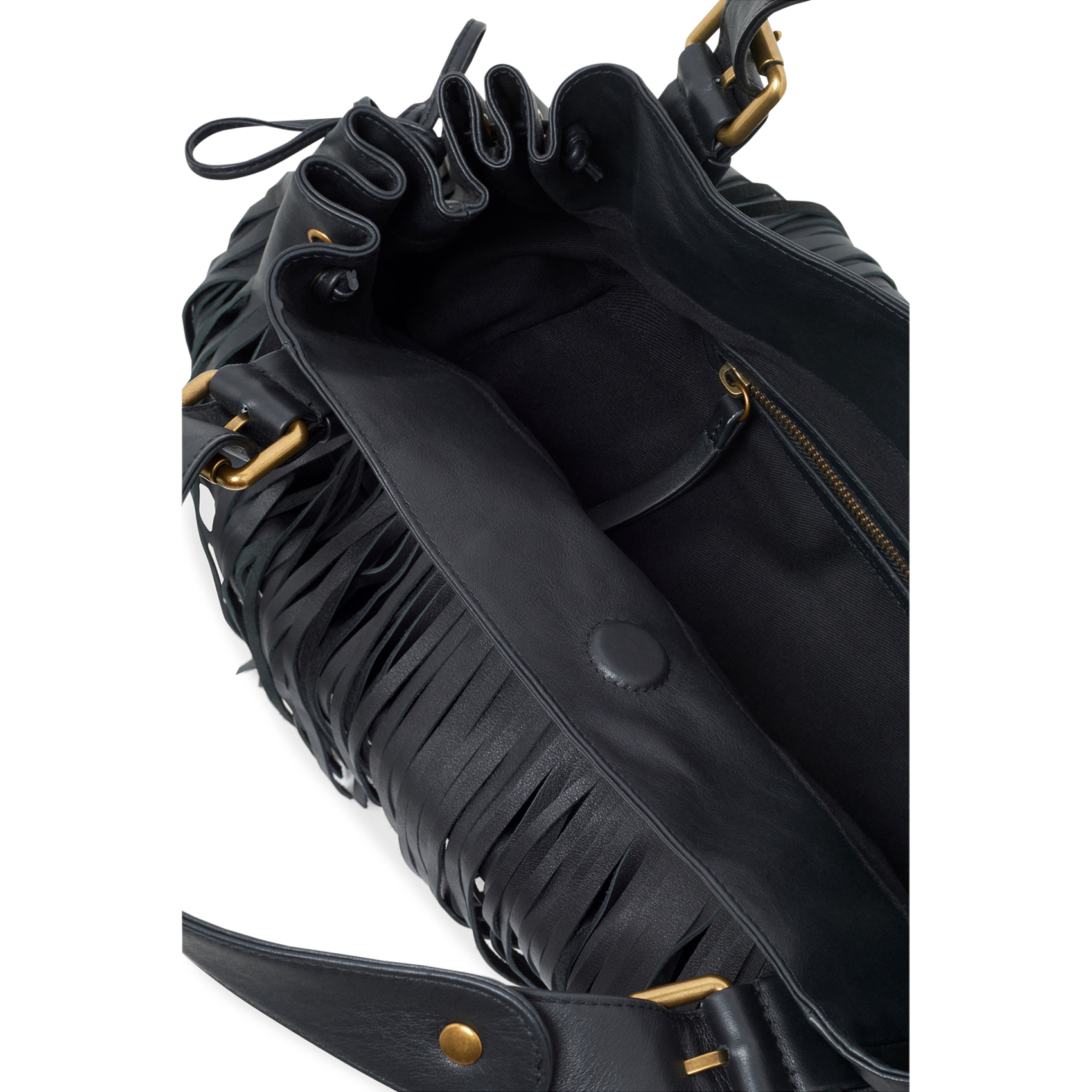 Lederhandtasche mit Fransen GERARD DAREL Schwarz