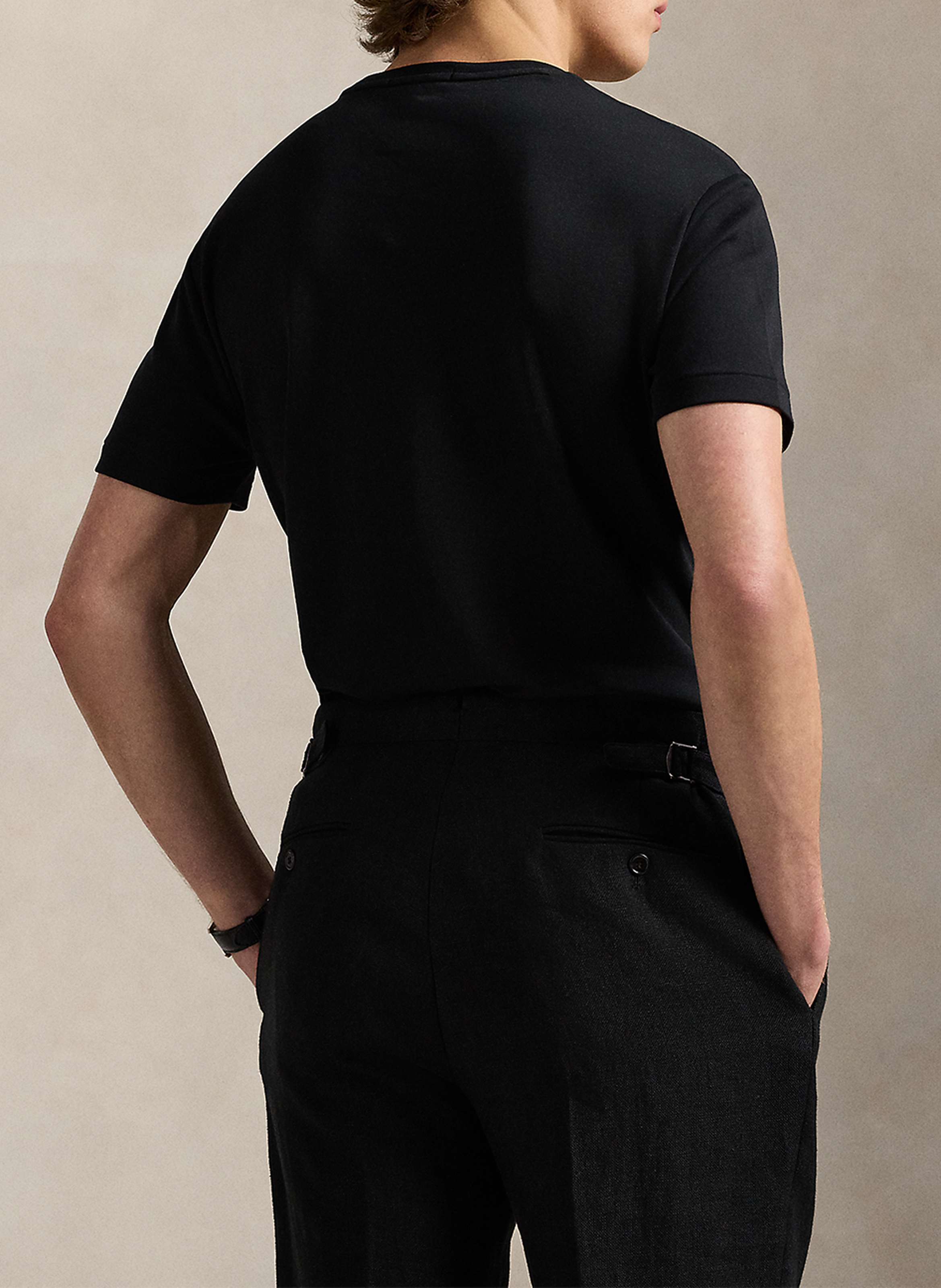 Rundhals-T-Shirt aus Pima-Baumwolle mit Pony Player, Slim Fit POLO RALPH LAUREN Schwarz