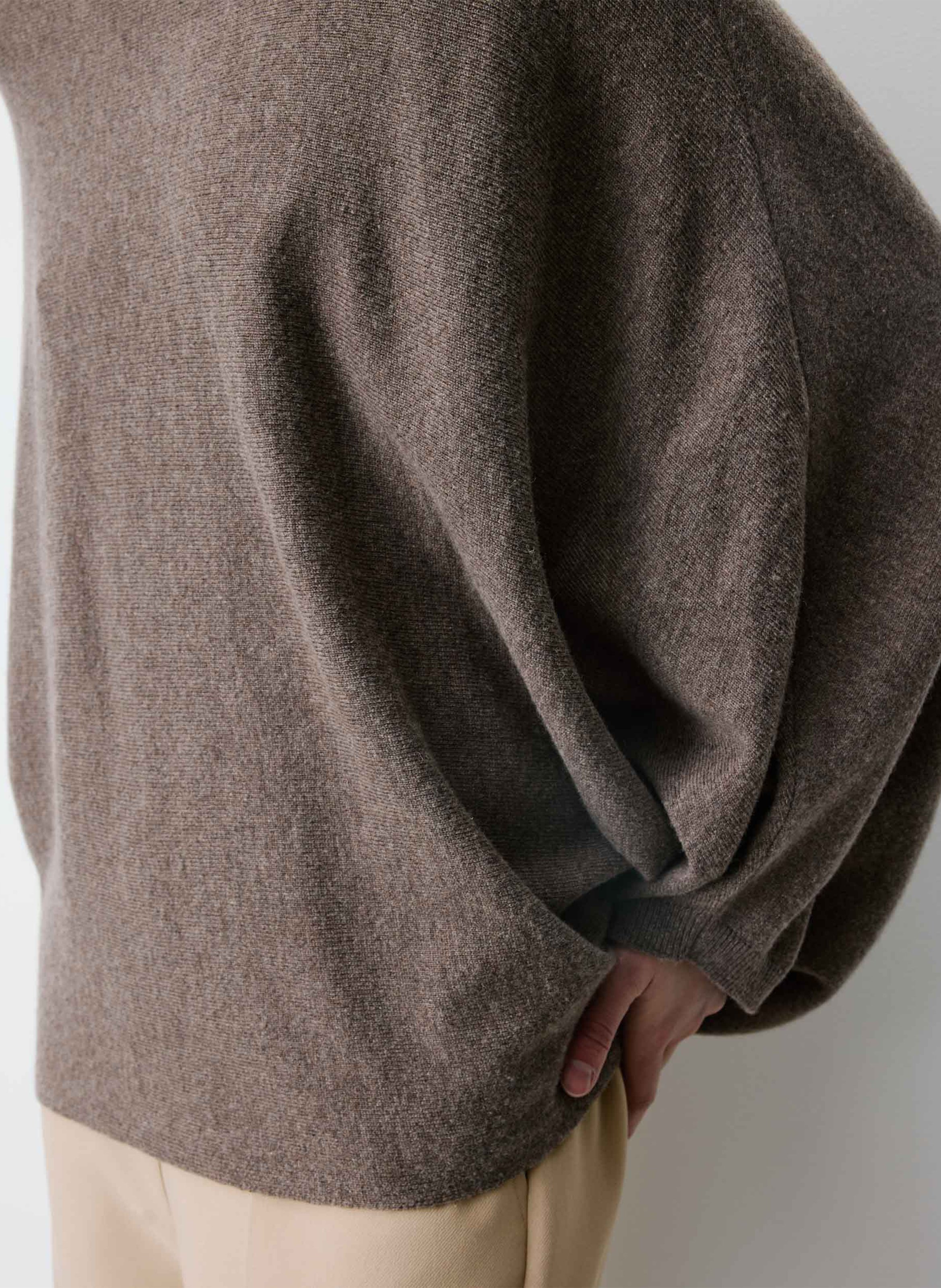 Grote gebreide poncho GRACE ET MILA Bruin