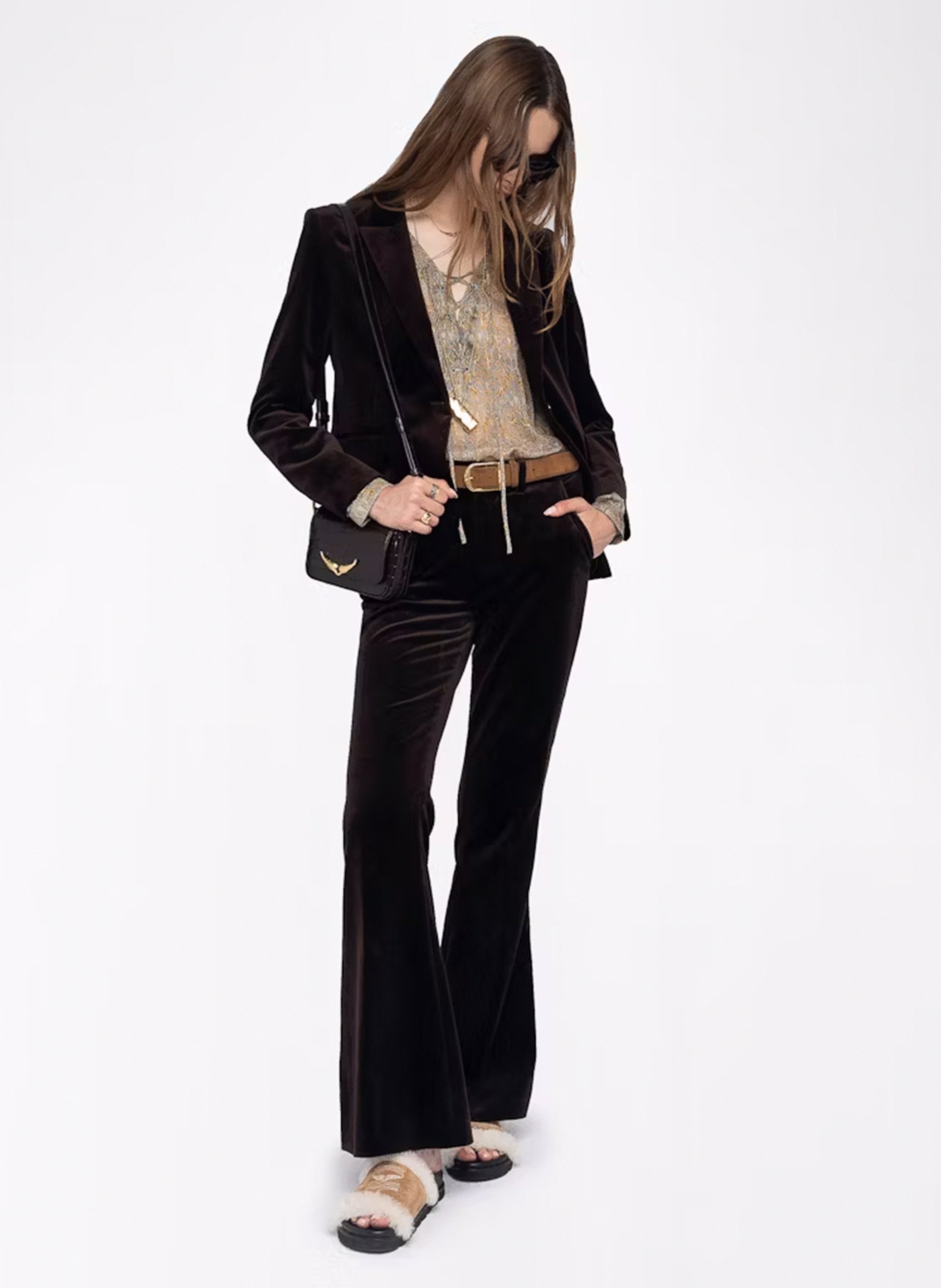 Baumwoll-Samthose ZADIG&VOLTAIRE Braun