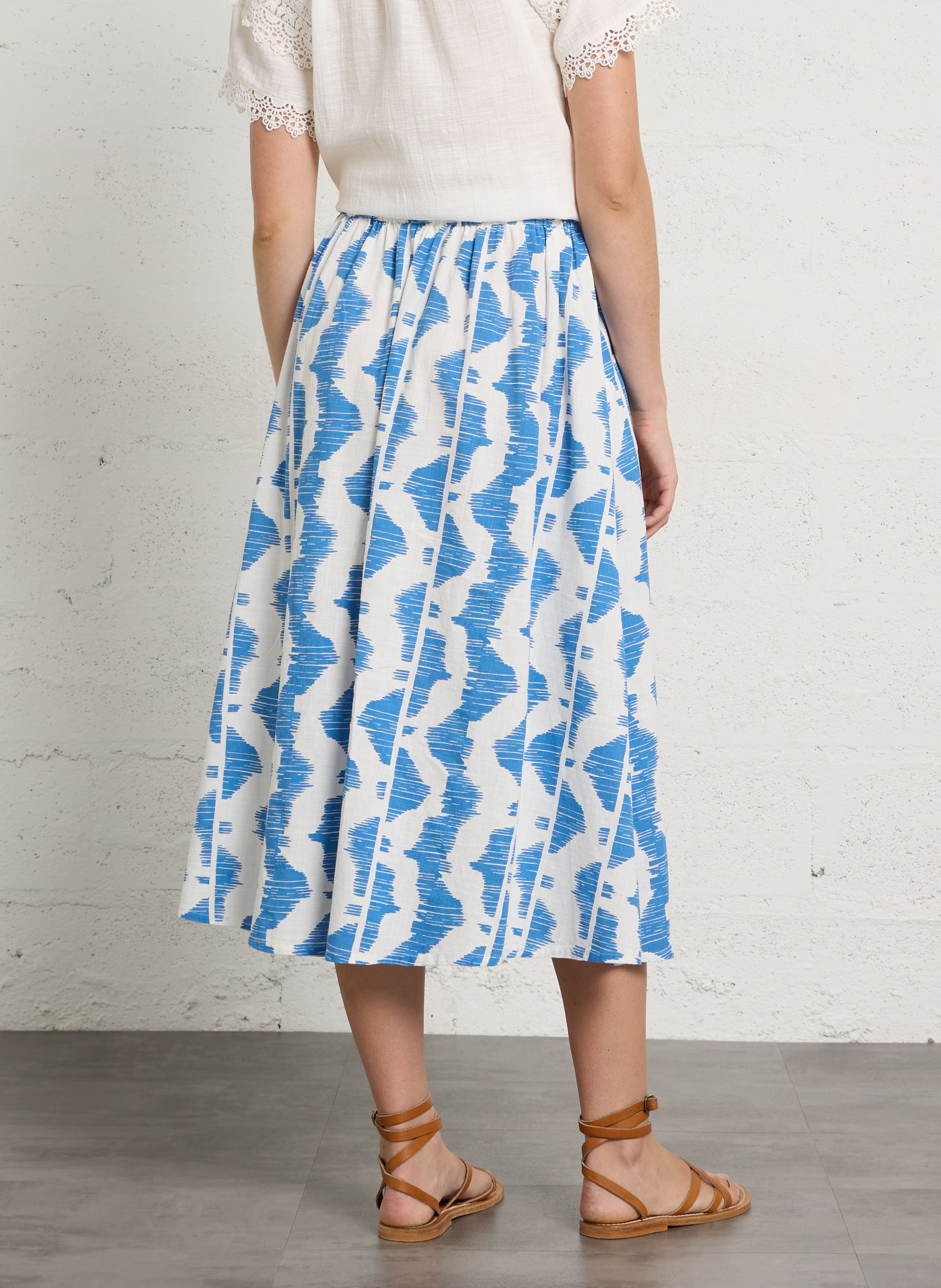 Printed midi skirt with a loose fit MAISON 123 Blue