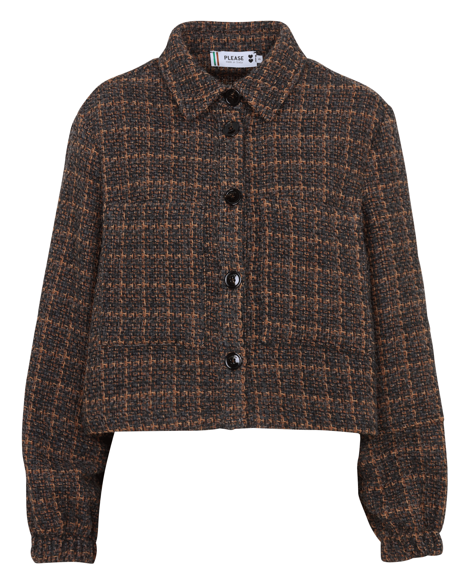 Cotton-blend jacket with classic collar PLEASE Grey