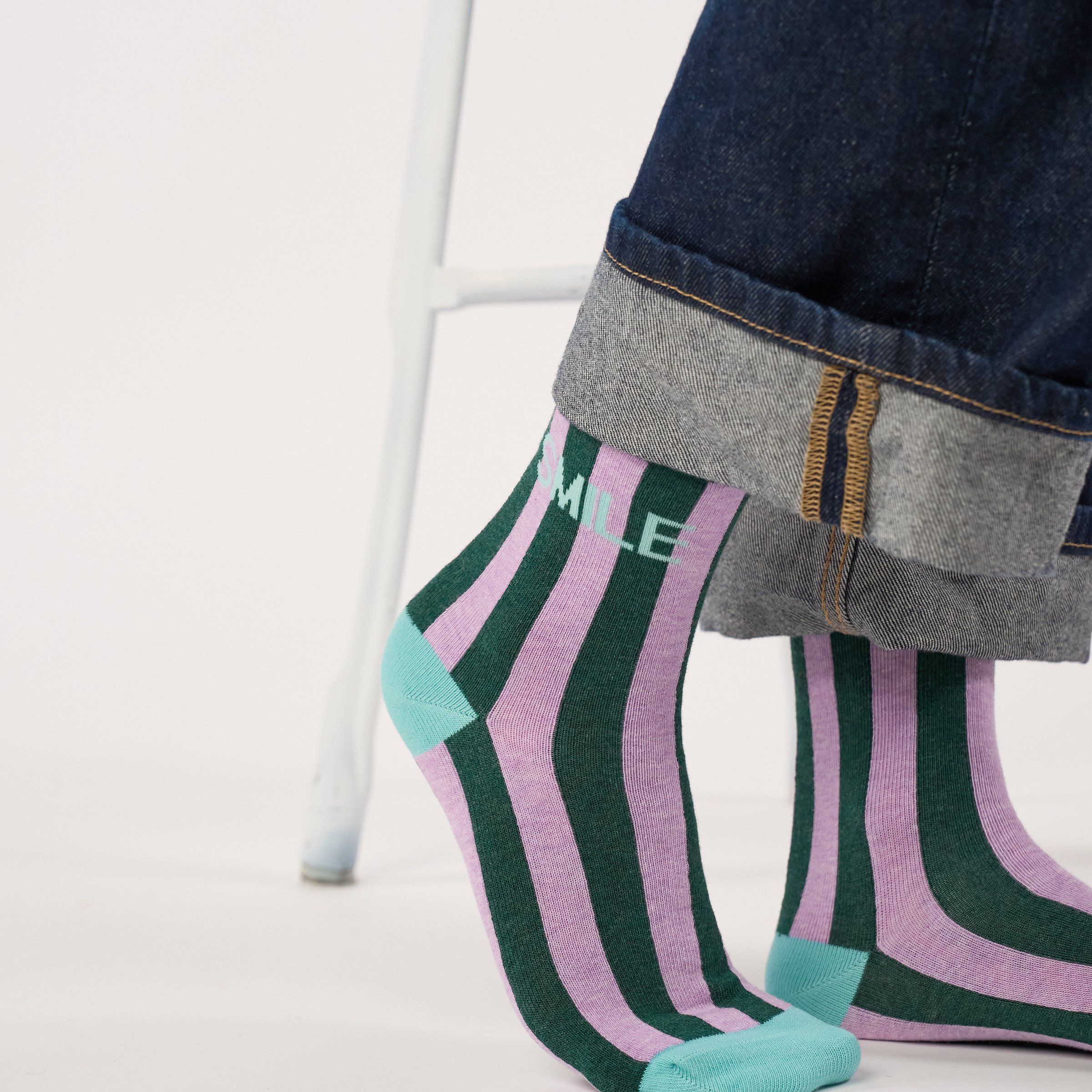 Combed cotton socks with message BILLYBELT Green