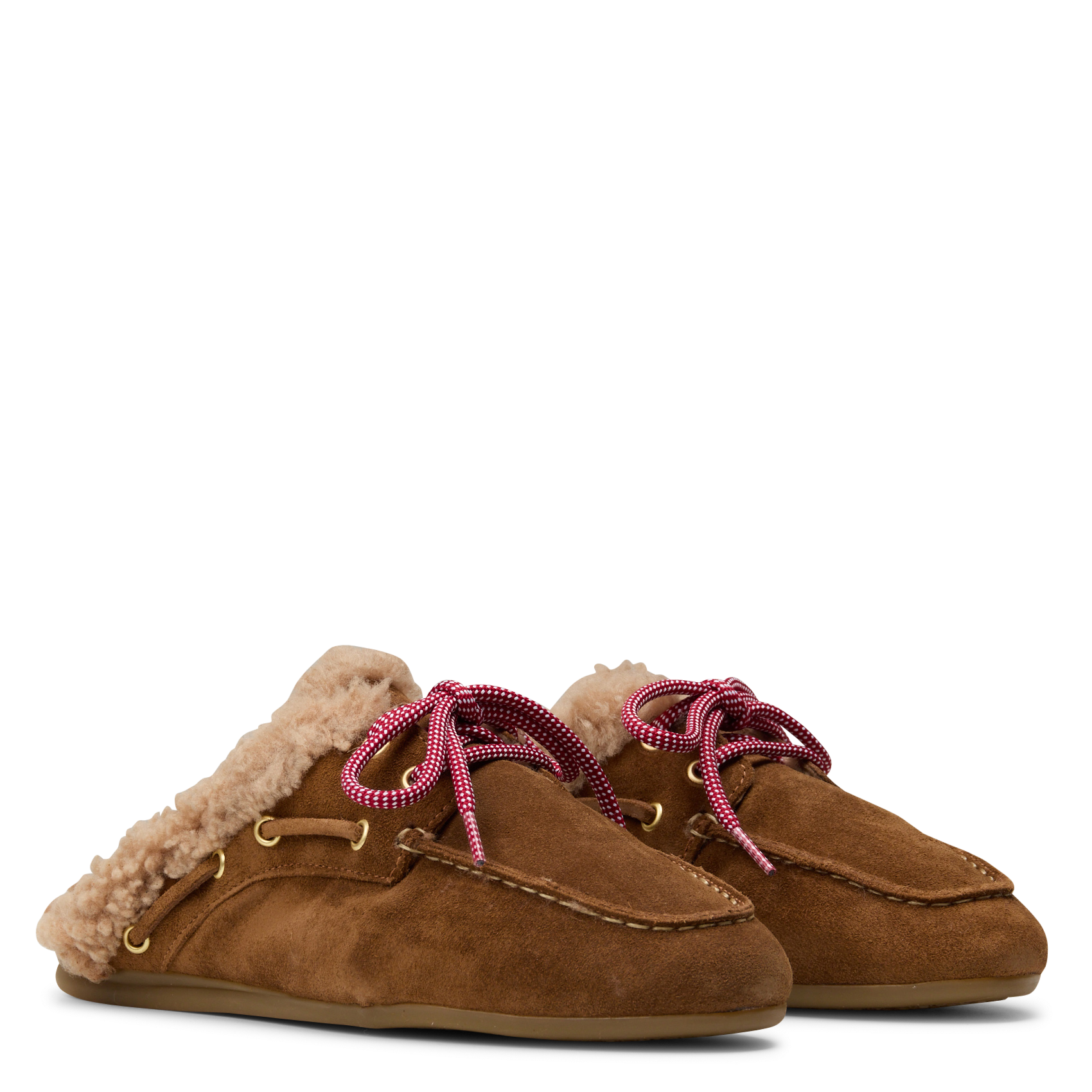 Mules en cuir velours TORAL Marron