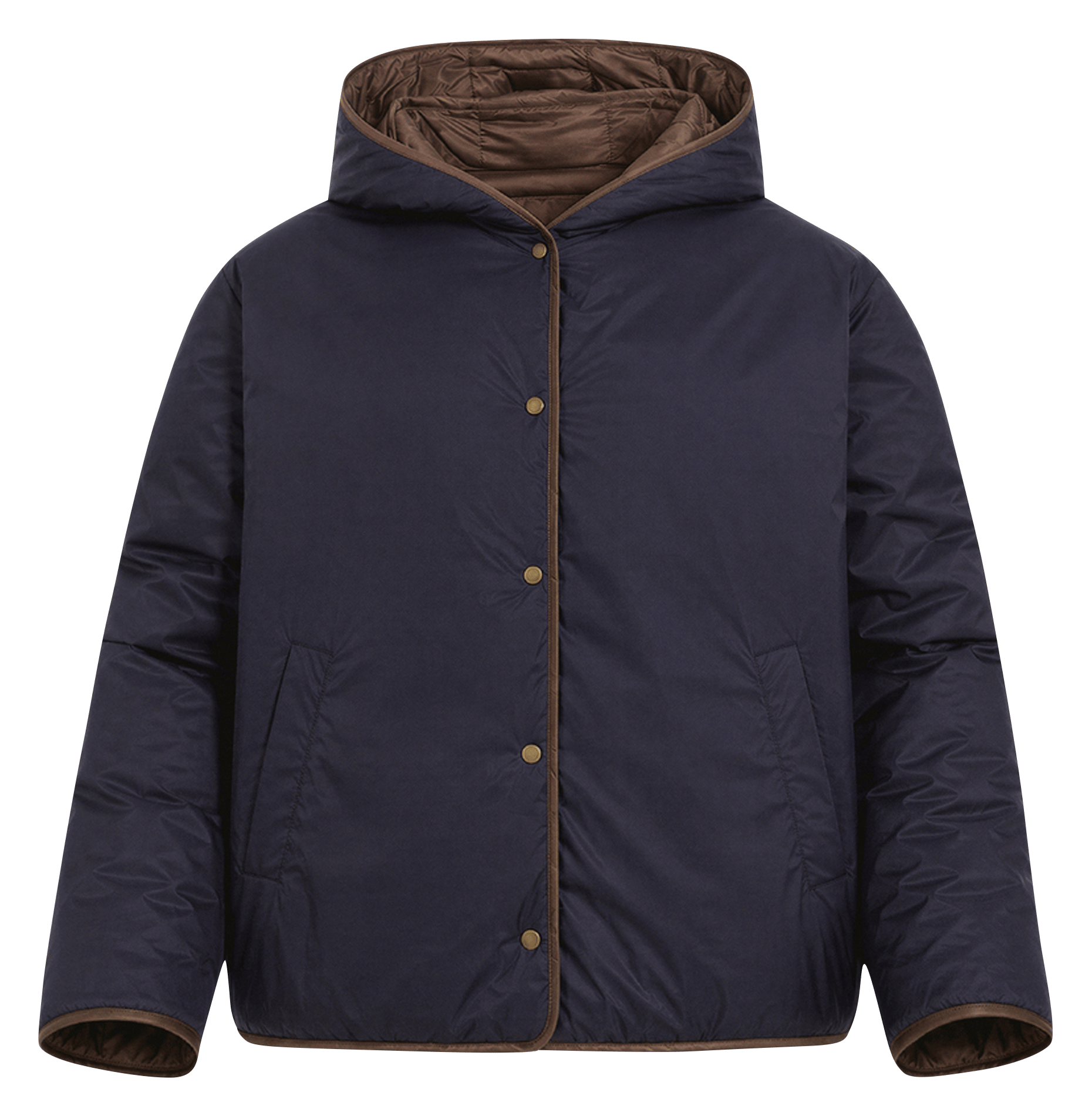 Straight padded jacket with hood GERARD DAREL Brown