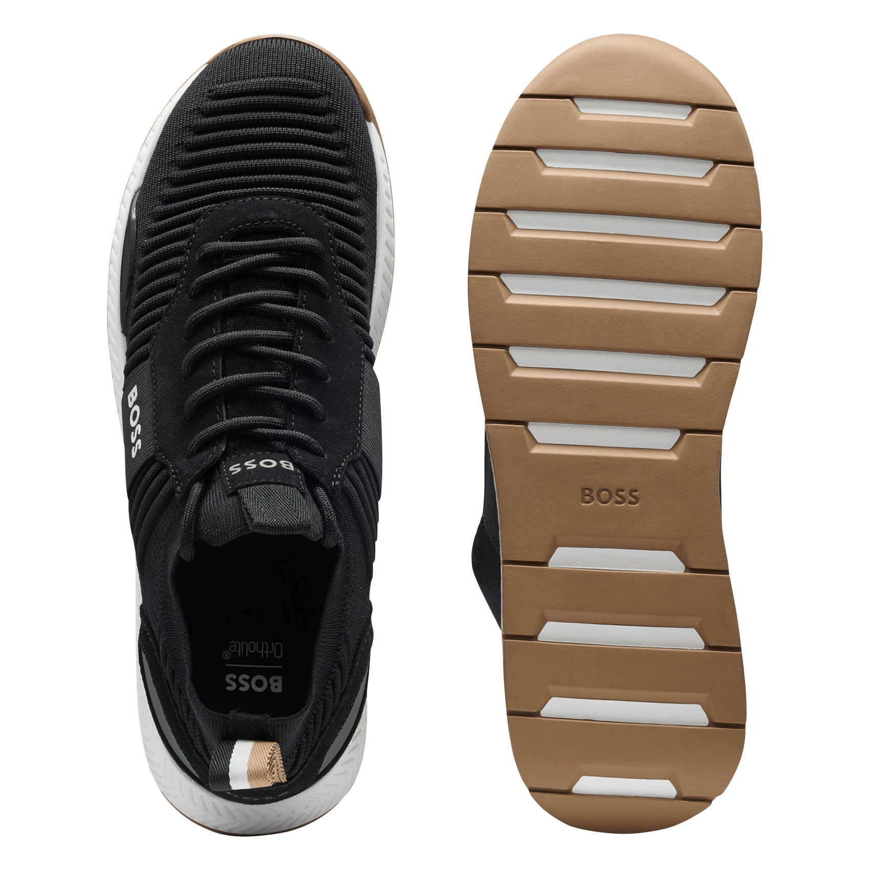 Low-top lace-up sneakers BOSS Black