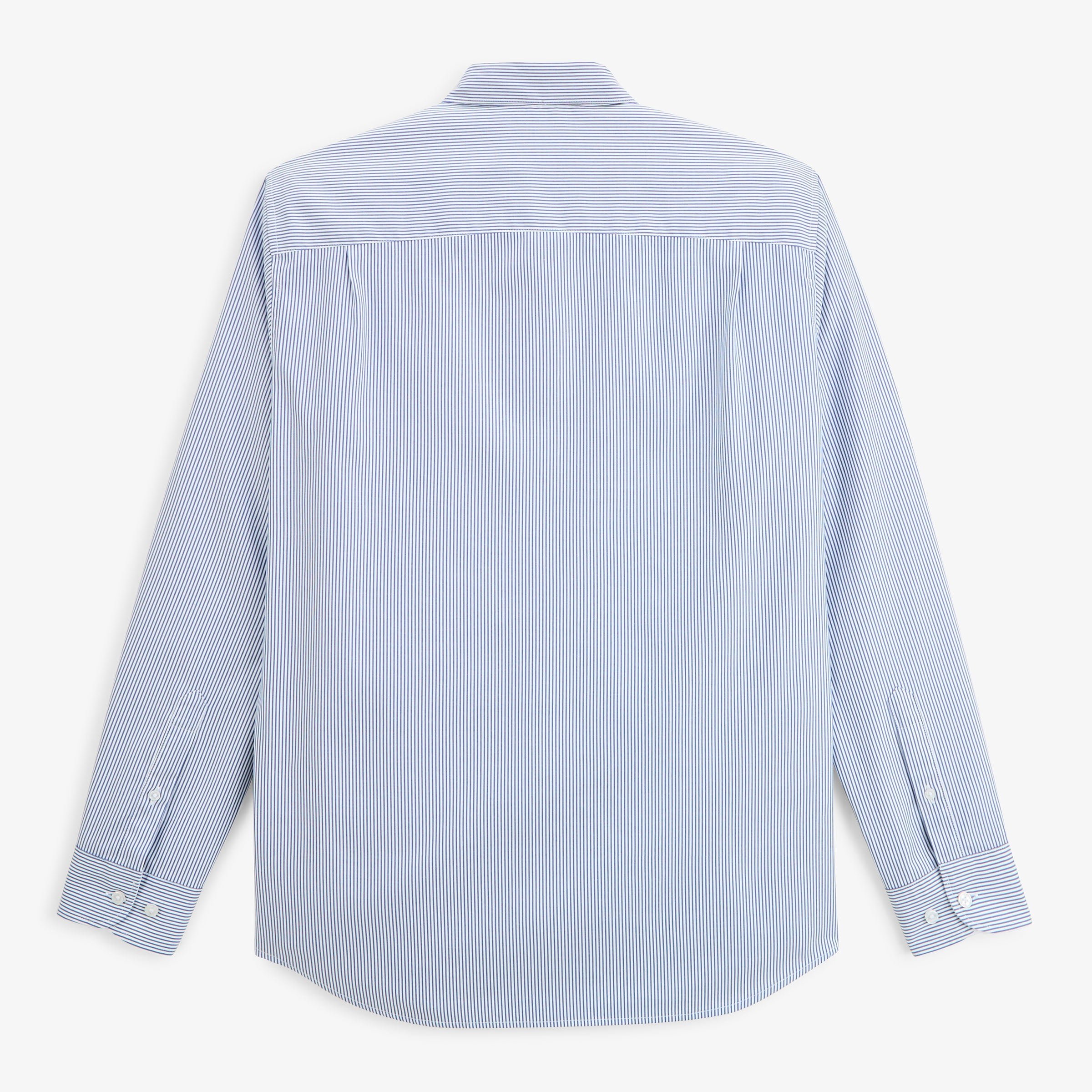 Long-sleeve cotton shirt with thin blue striped pattern by sbplay SERGE BLANCO Blue
