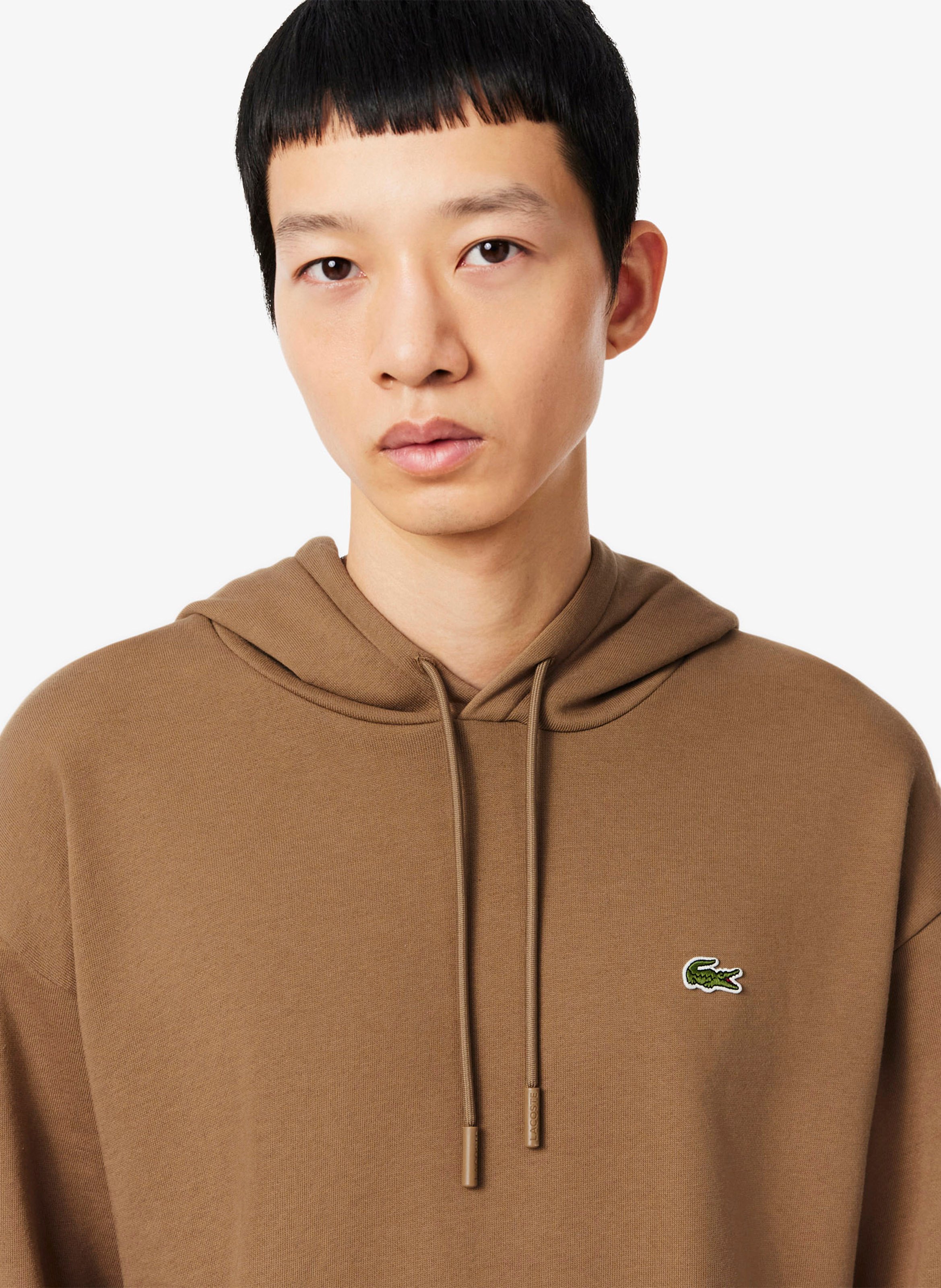 Cotton-blend hoodie LACOSTE Brown