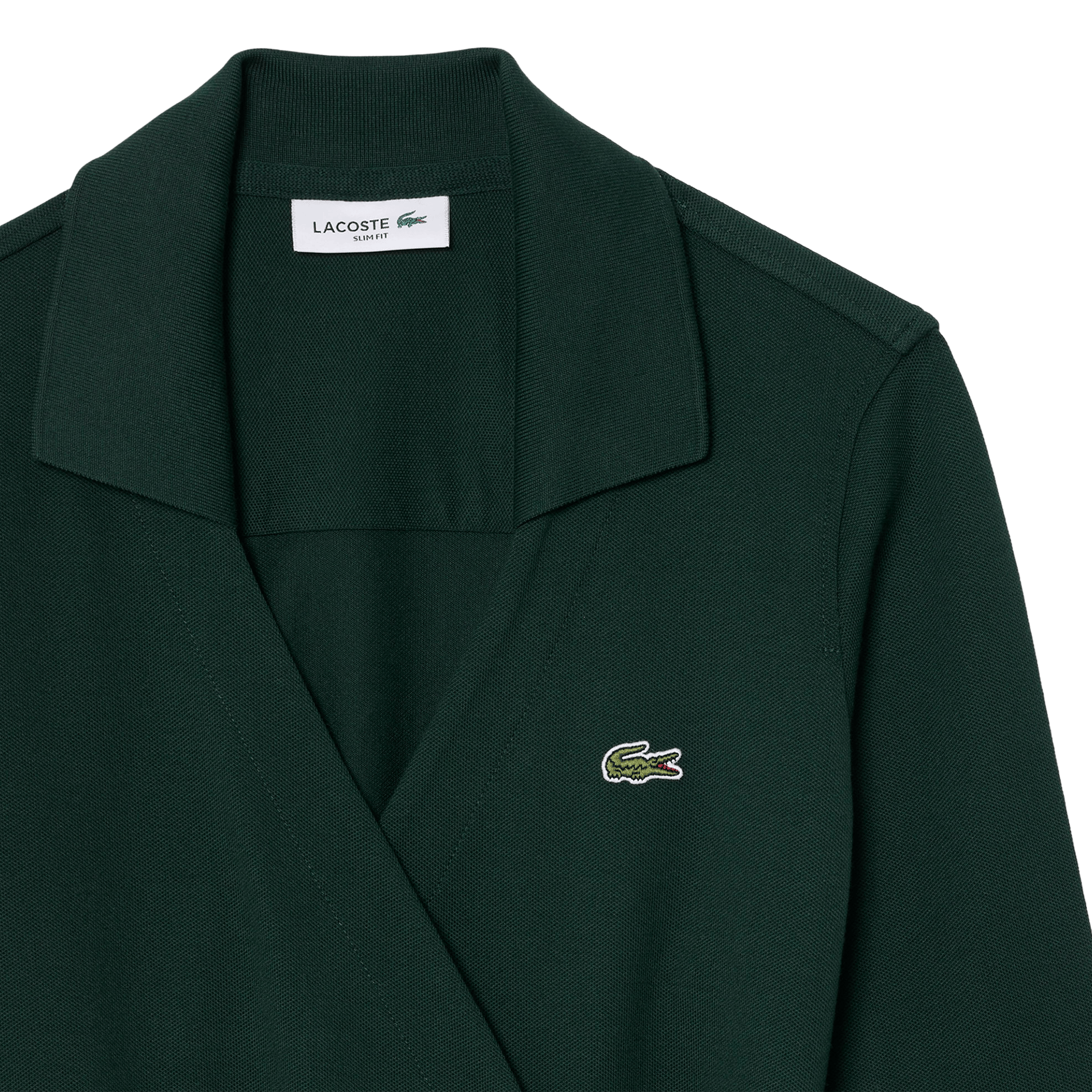 Robe cache-cœur cintrée en coton mélangé LACOSTE Vert