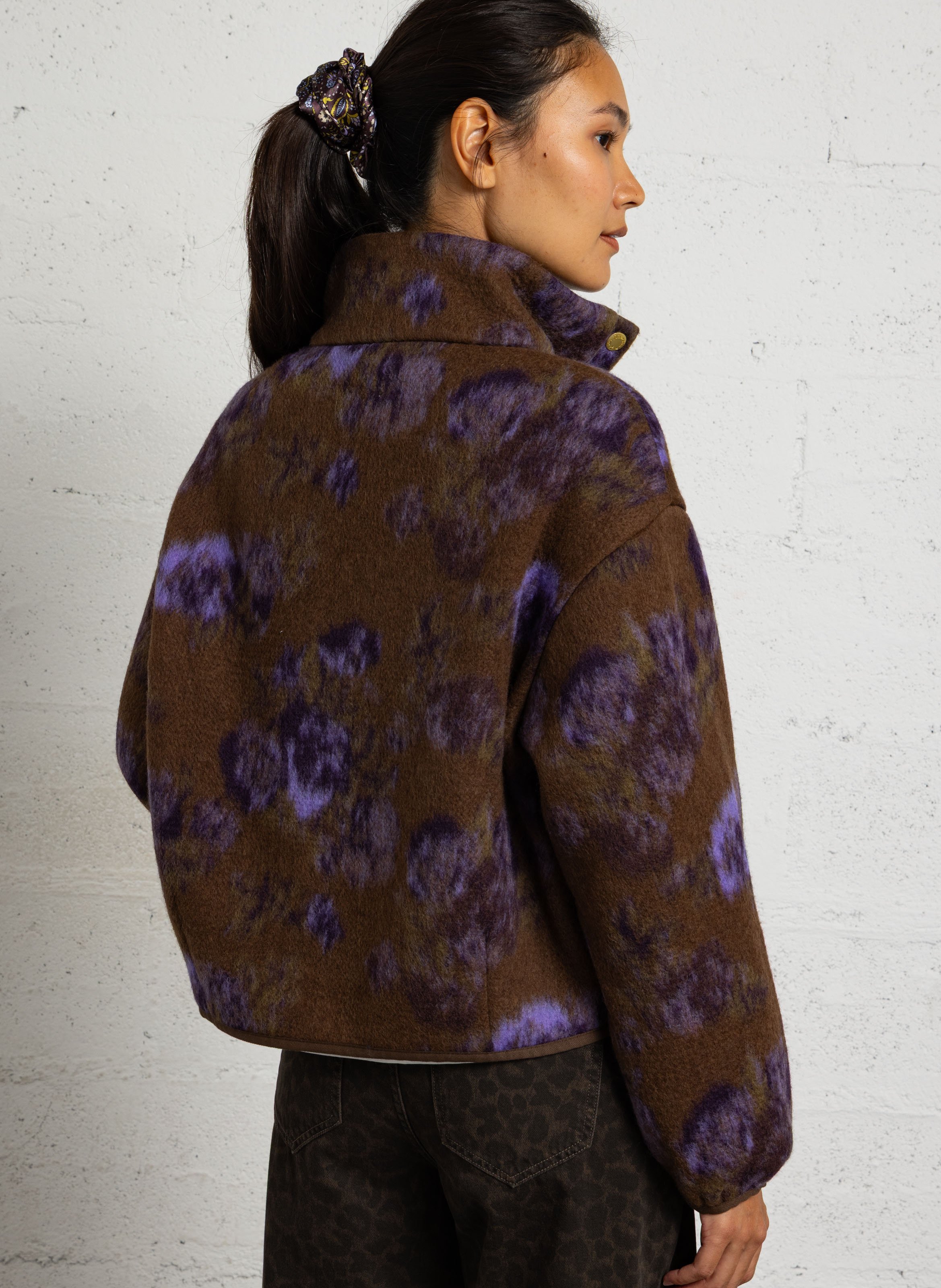 Weite kurze bedruckte Jacke DES PETITS HAUTS Mehrfarbig