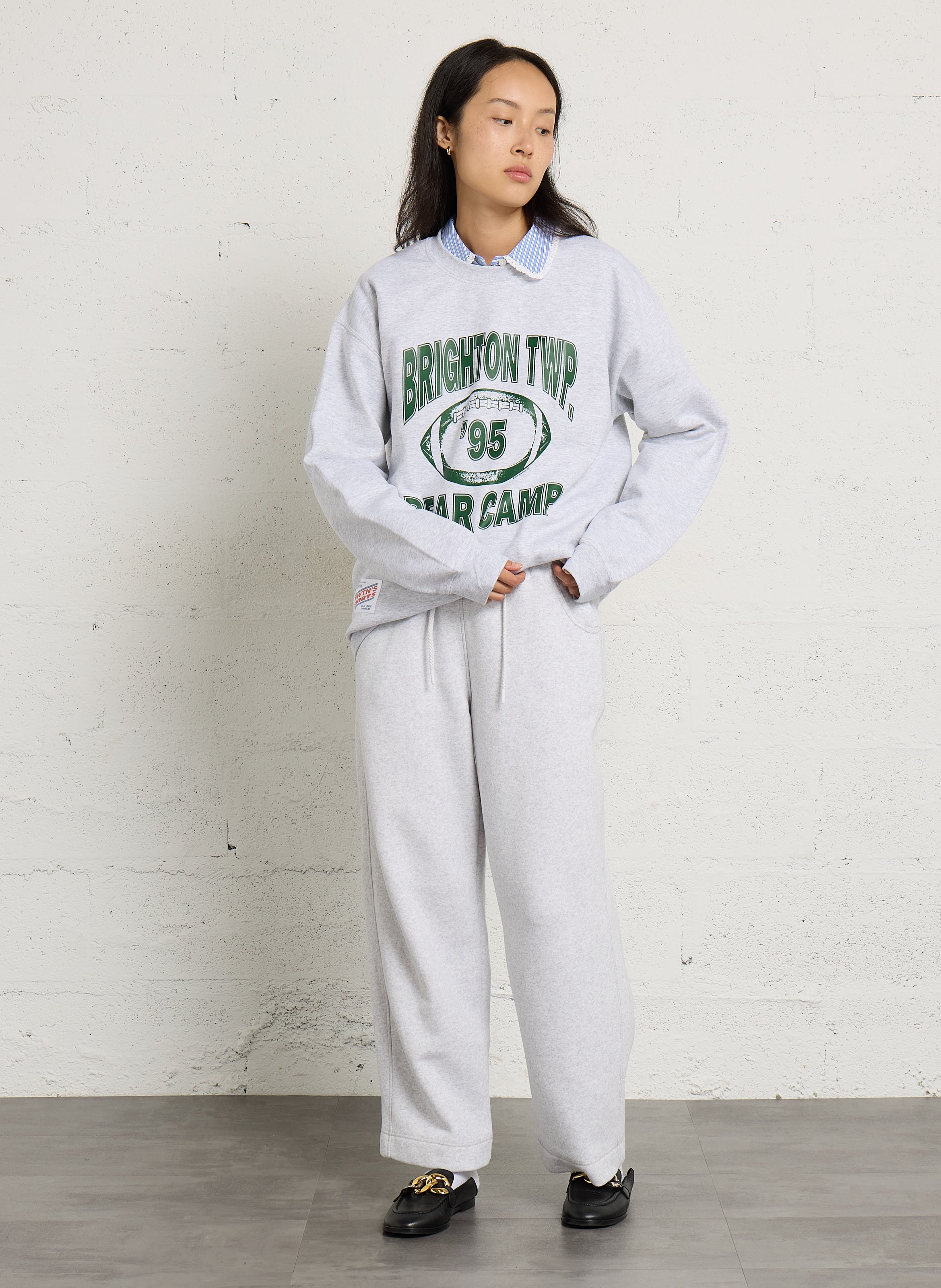 Sweat oversize en coton mélangé NEWTONE Gris