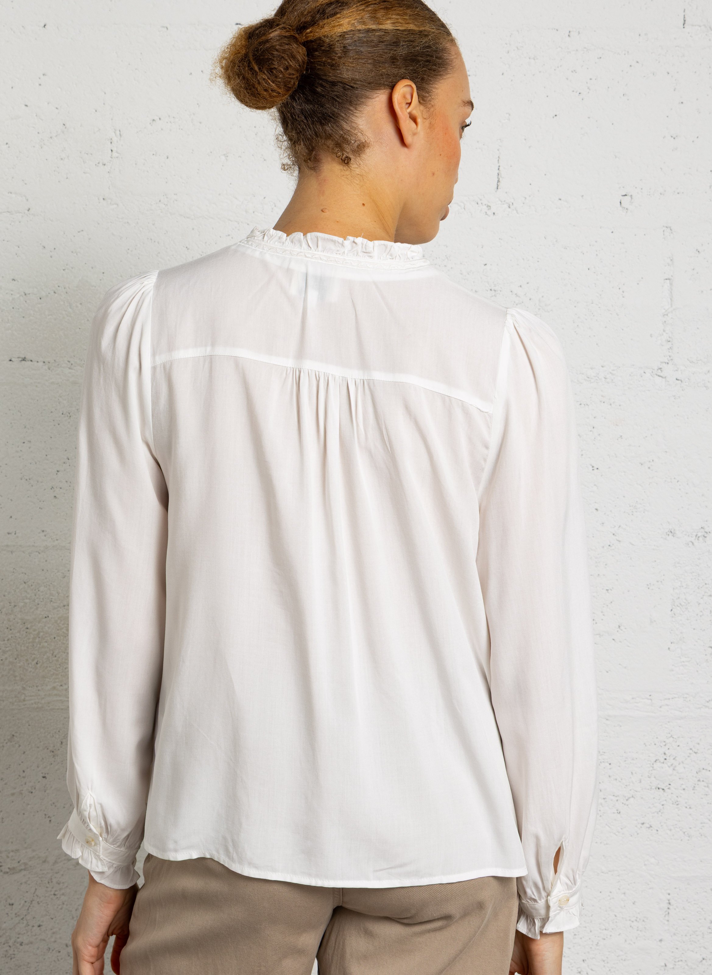Wijde blouse met V-hals LA PETITE ETOILE Beige