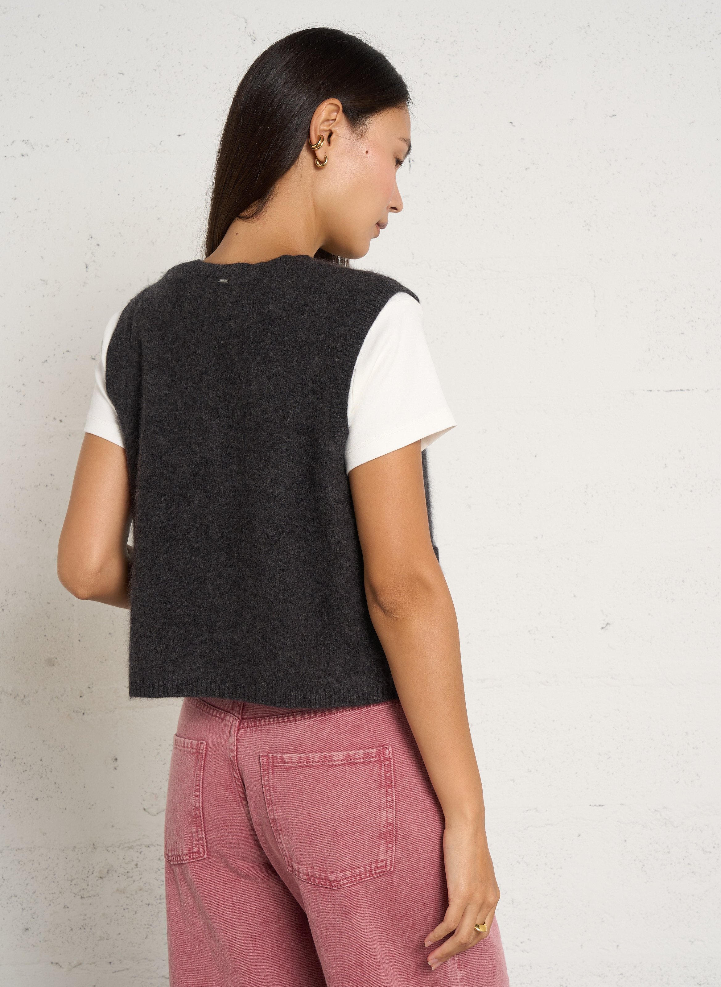 Mid-length vest IKKS Grey