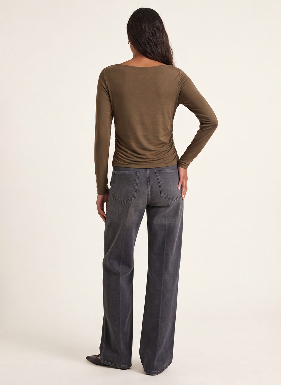 Top uni à manches longues | Kaki KOOKAI Femme