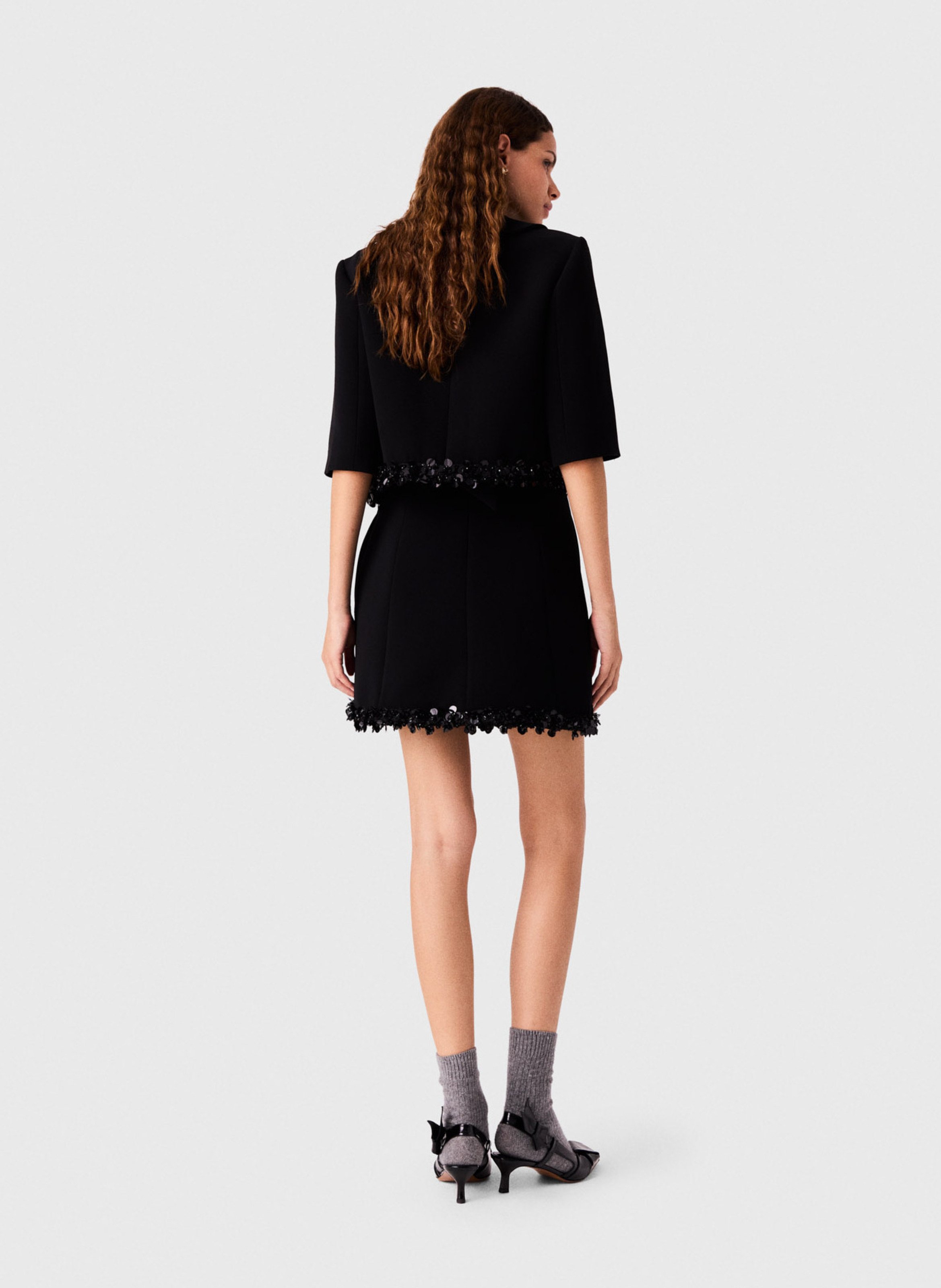 Veste courte boutonnée MAJE Noir