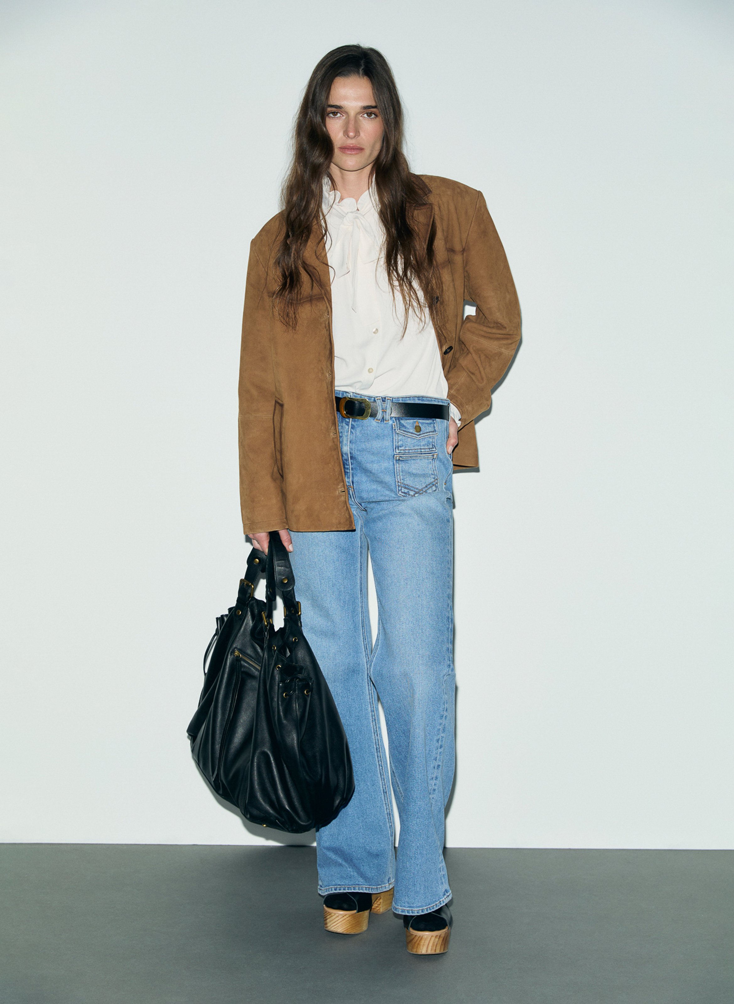 Veste col tailleur en cuir GERARD DAREL Bruin