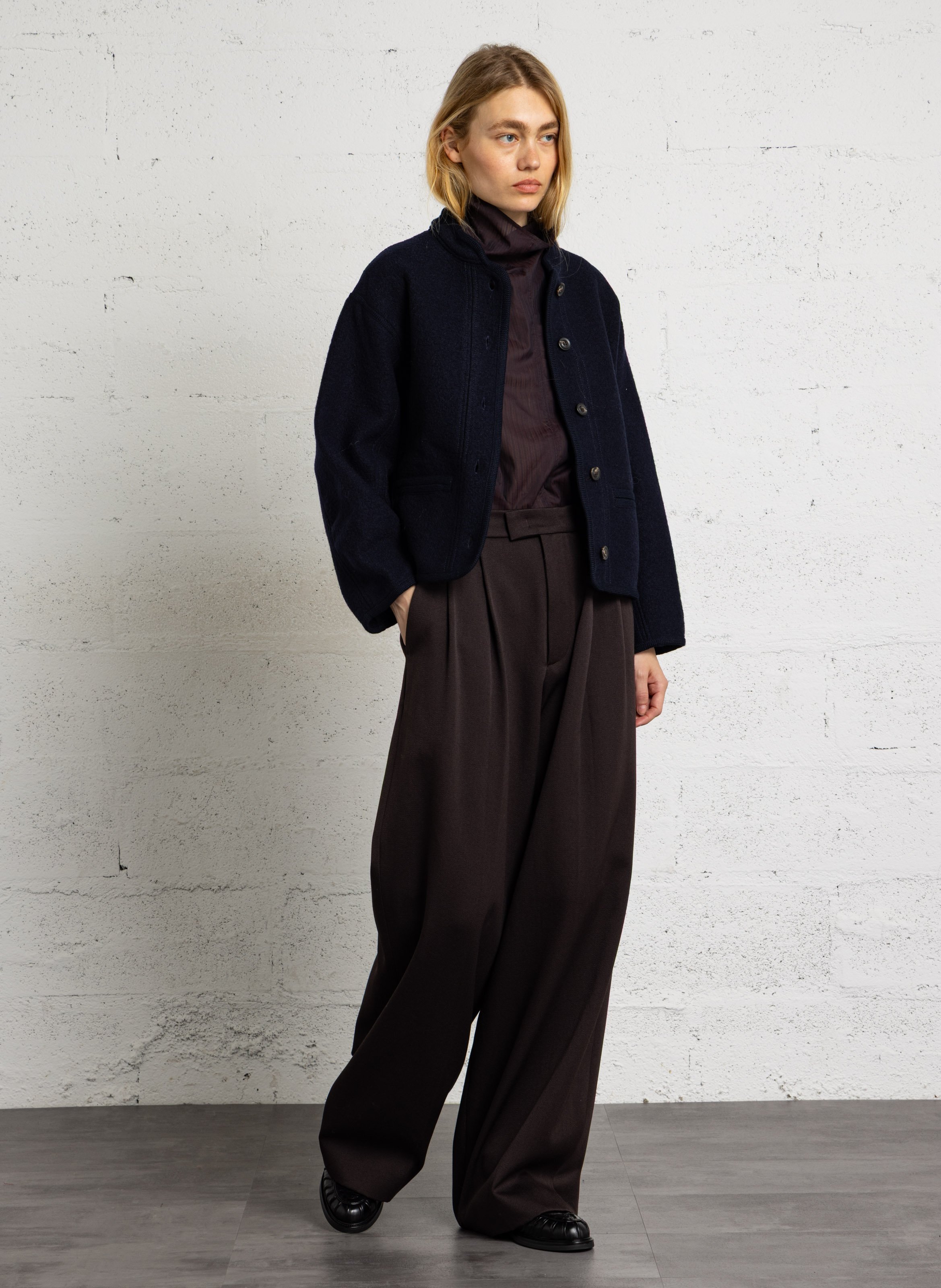 Gerade geschnittene Wolljacke SOEUR Blau