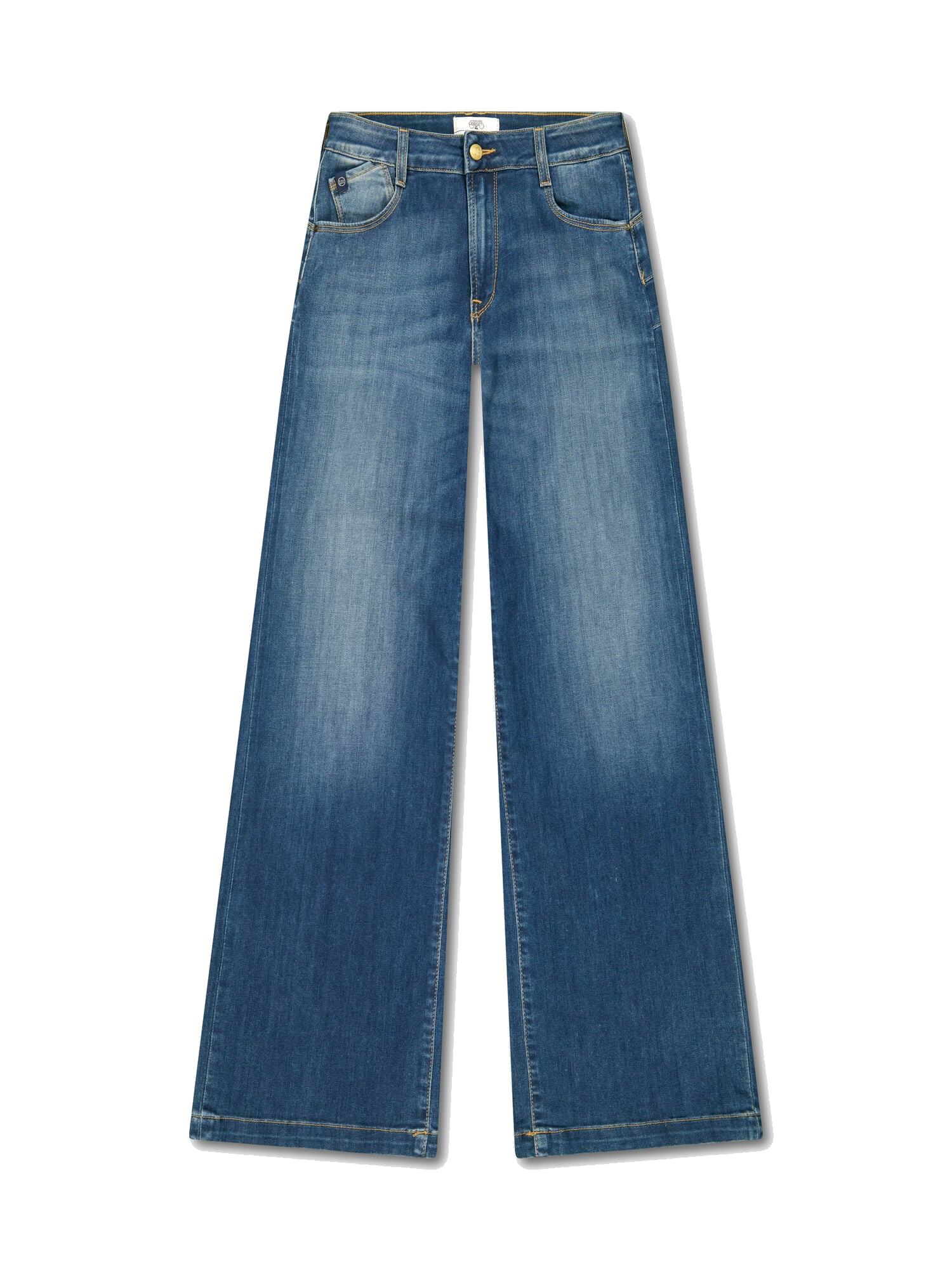 High-waisted loose-fit zip jeans LE TEMPS DES CERISES Blue
