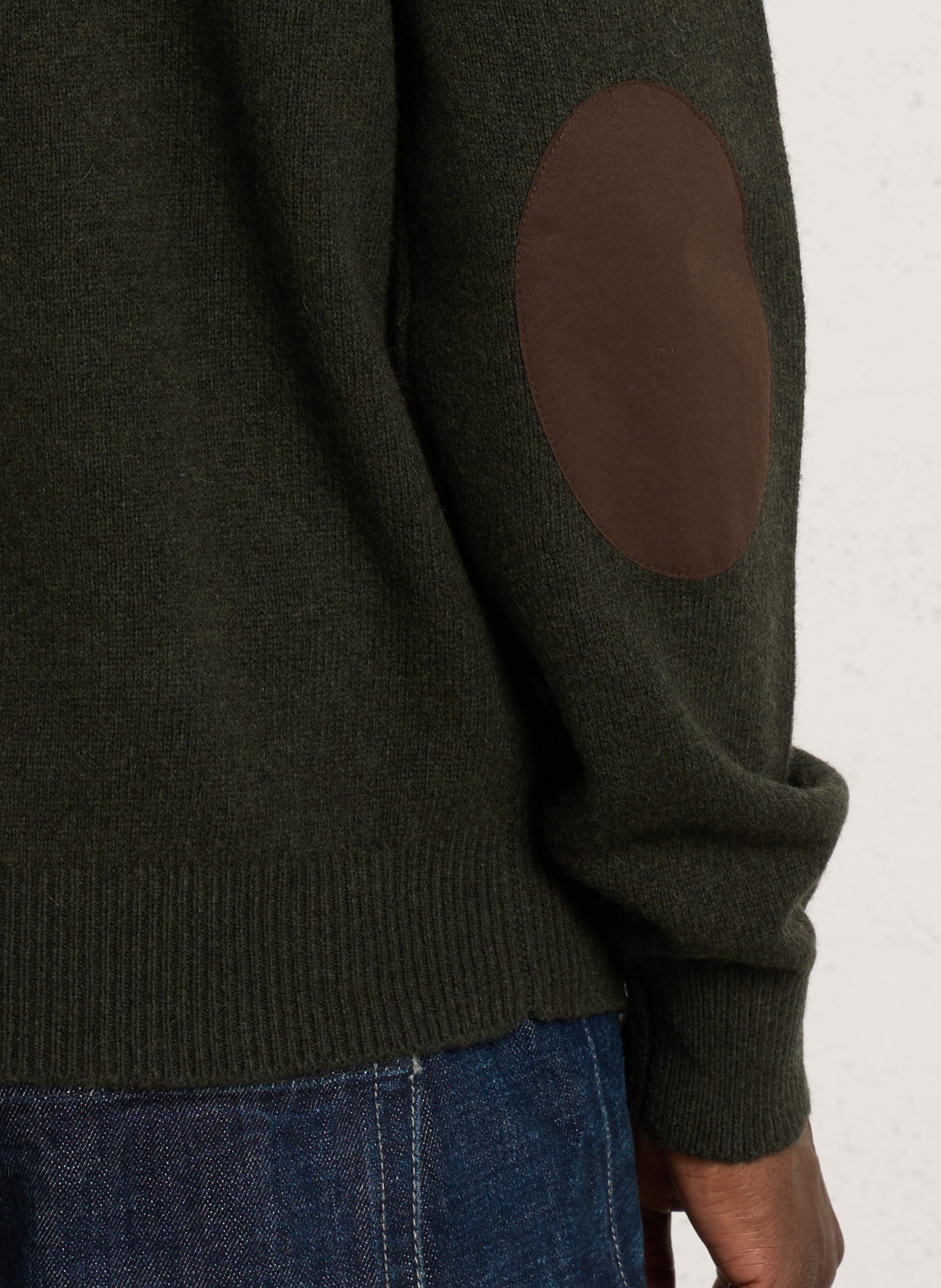 Pull droit col camionneur en laine HACKETT Vert