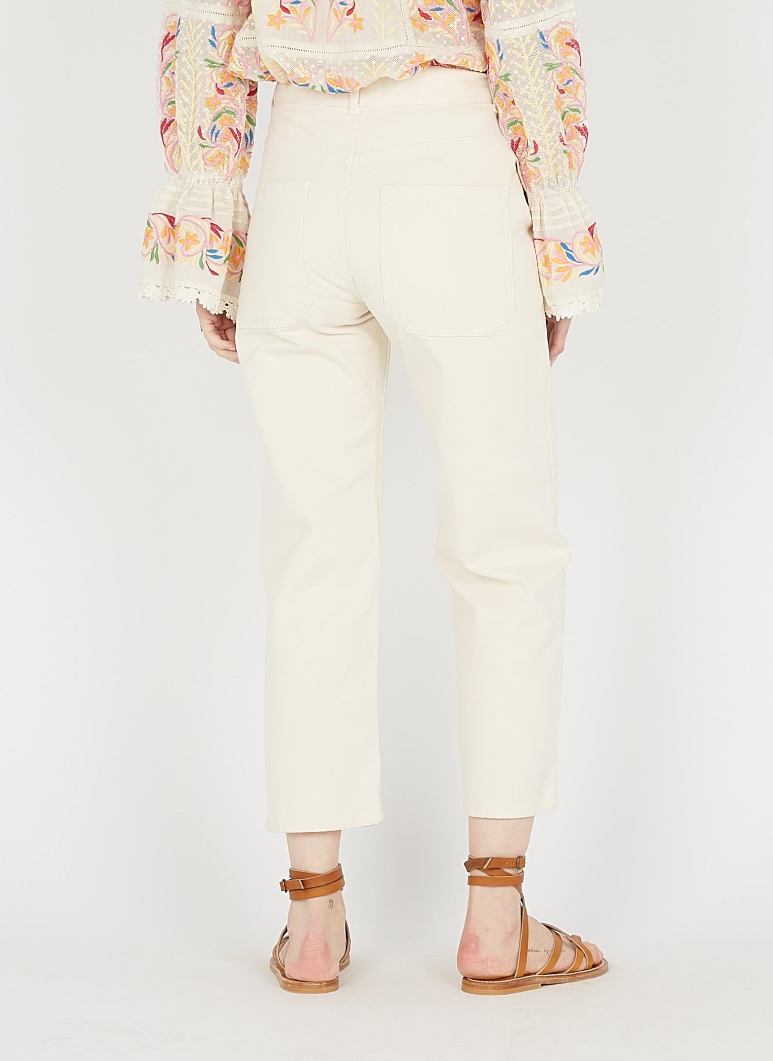 Vaquero cropped de algodón elástico ACQUAVERDE Blanco