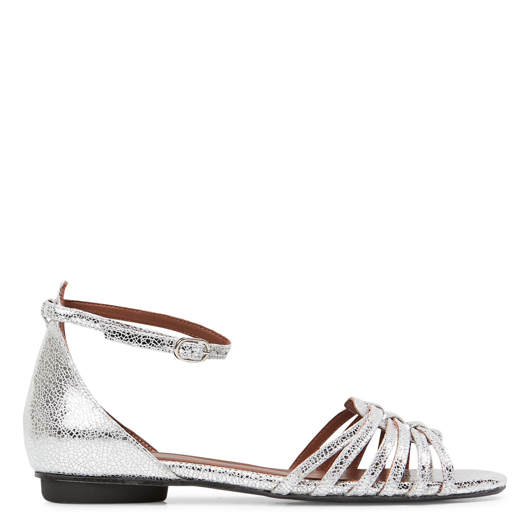 Platte, leren sandalen ANONYMOUS COPENHAGEN Zilver