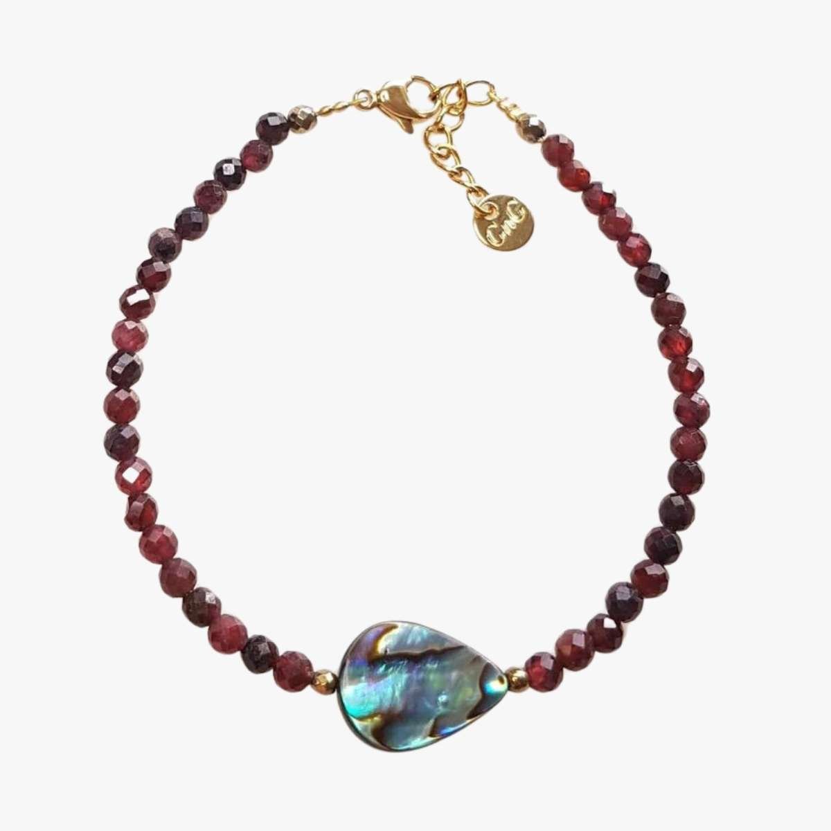 Abalone mother-of-pearl and garnet bracelet GINANDGER Red
