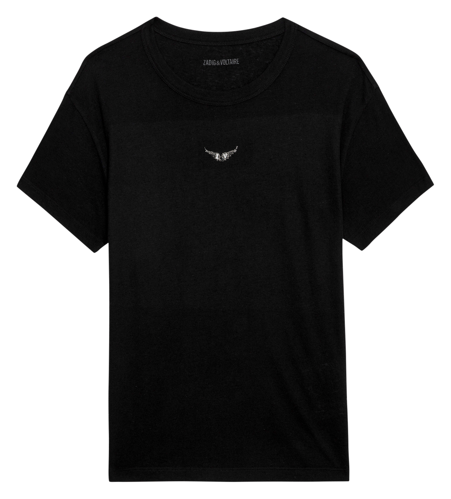 T-shirt dritta in misto cotone e lino ZADIG&VOLTAIRE Nero