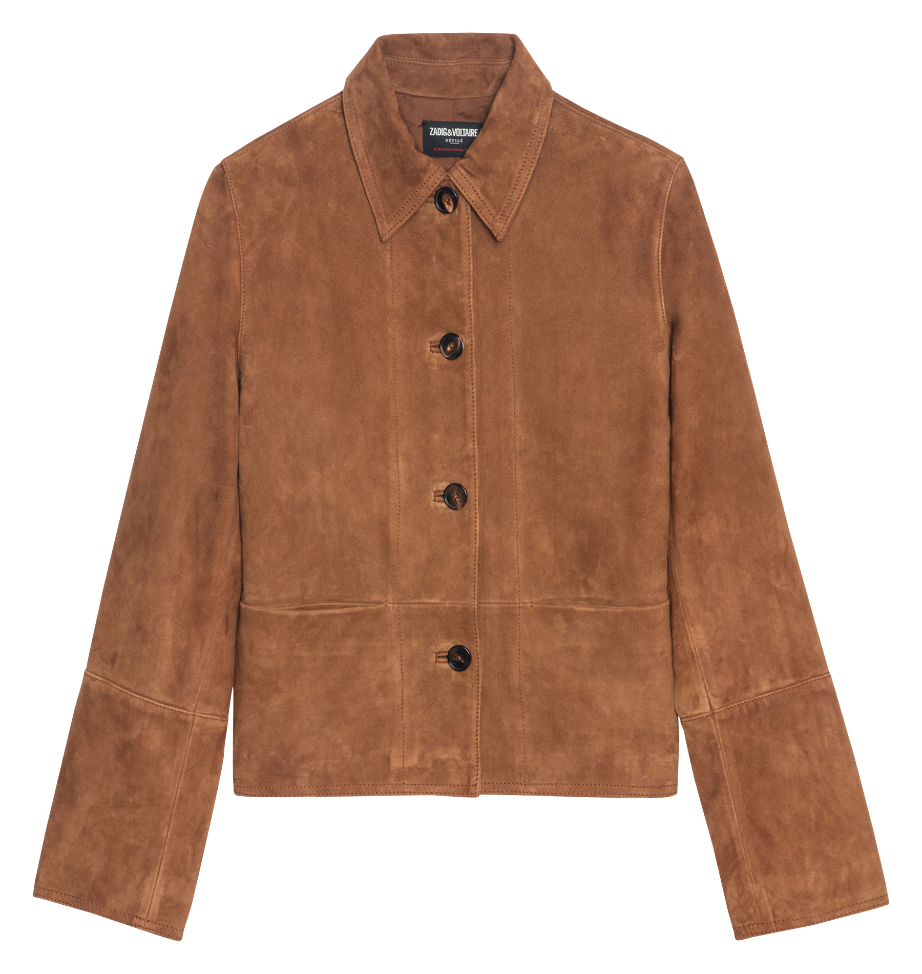Buttoned faux suede jacket ZADIG&VOLTAIRE Brown