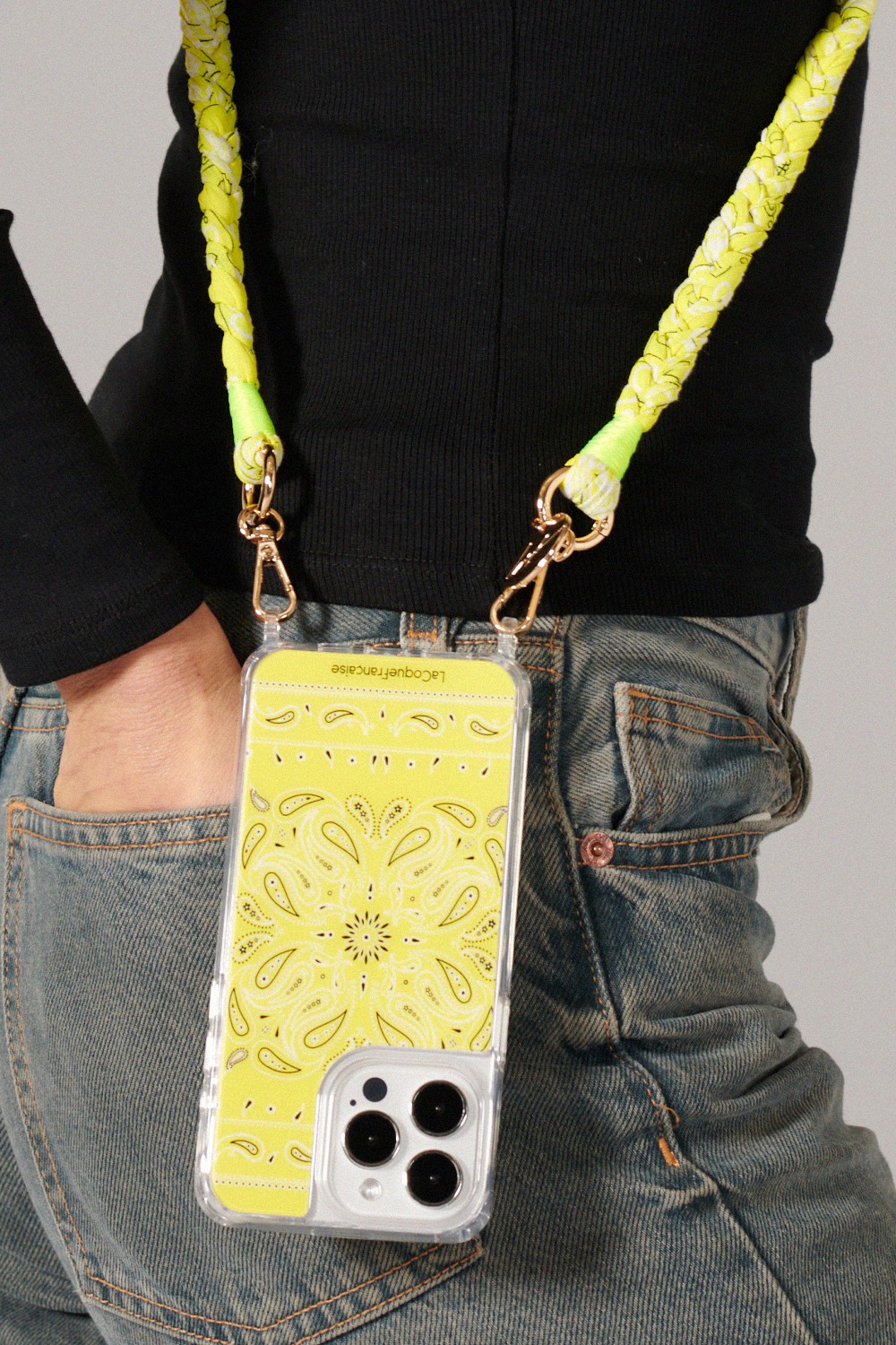 Bandana phone cord LA COQUE FRANCAISE Yellow