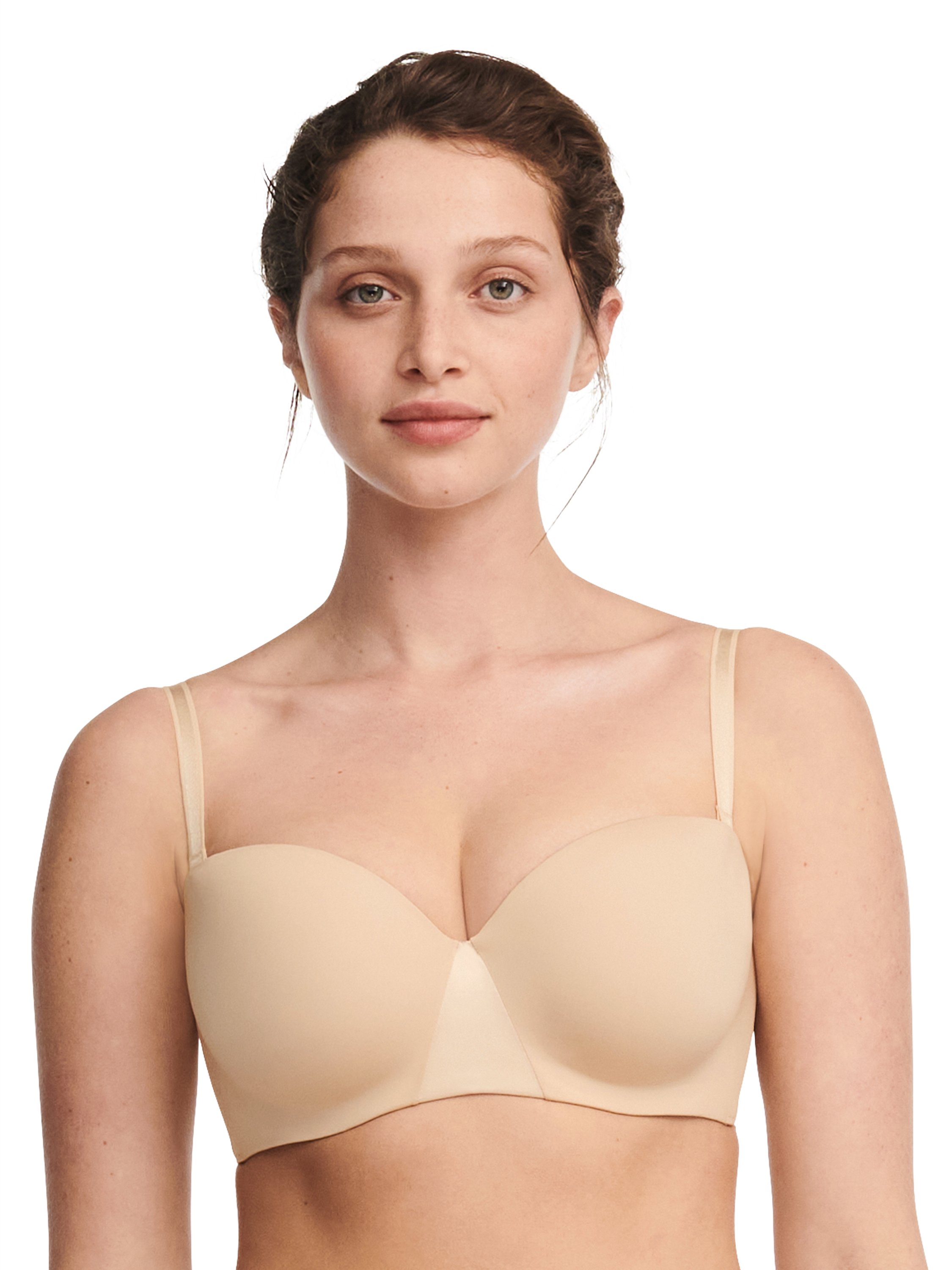 Bandeau bra with cups and removable straps CHANTELLE Beige