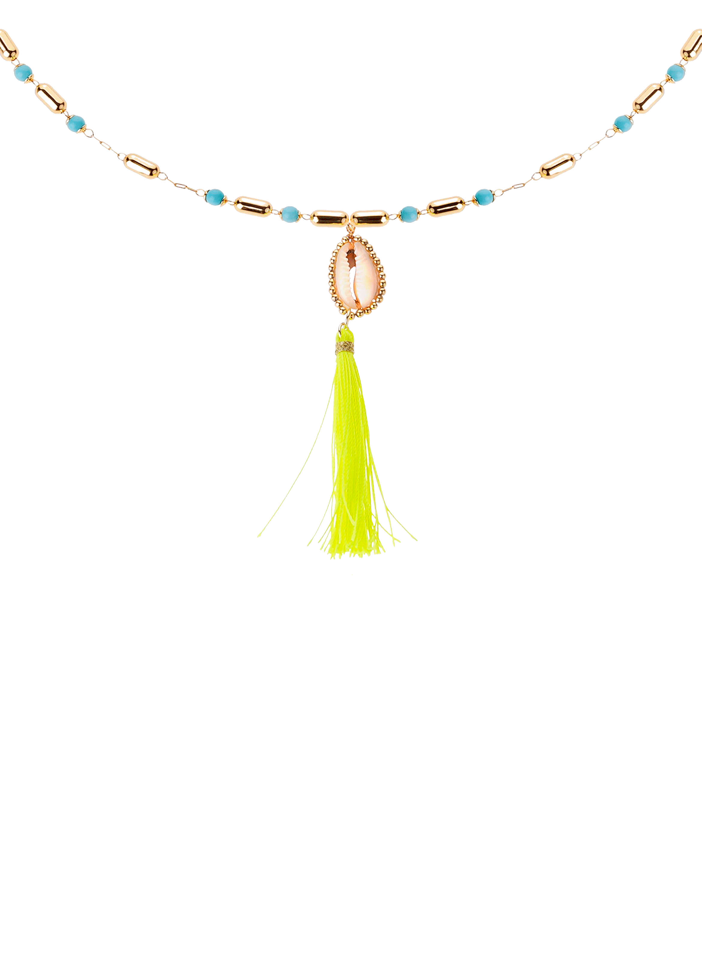 Necklace with beads and tassel pendant HIPANEMA Blue