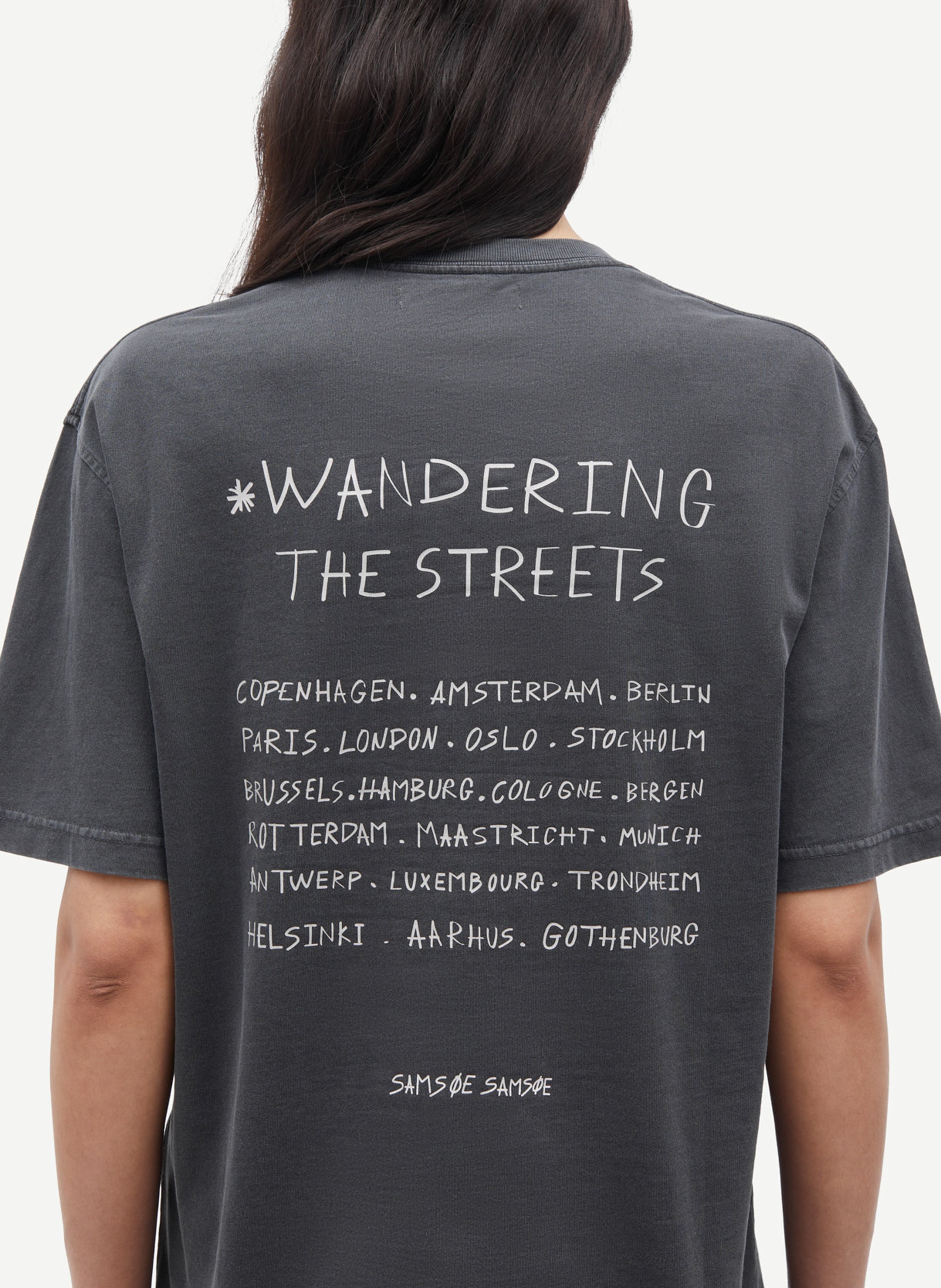 Oversized T-shirt van biokatoen SAMSOE SAMSOE Zwart