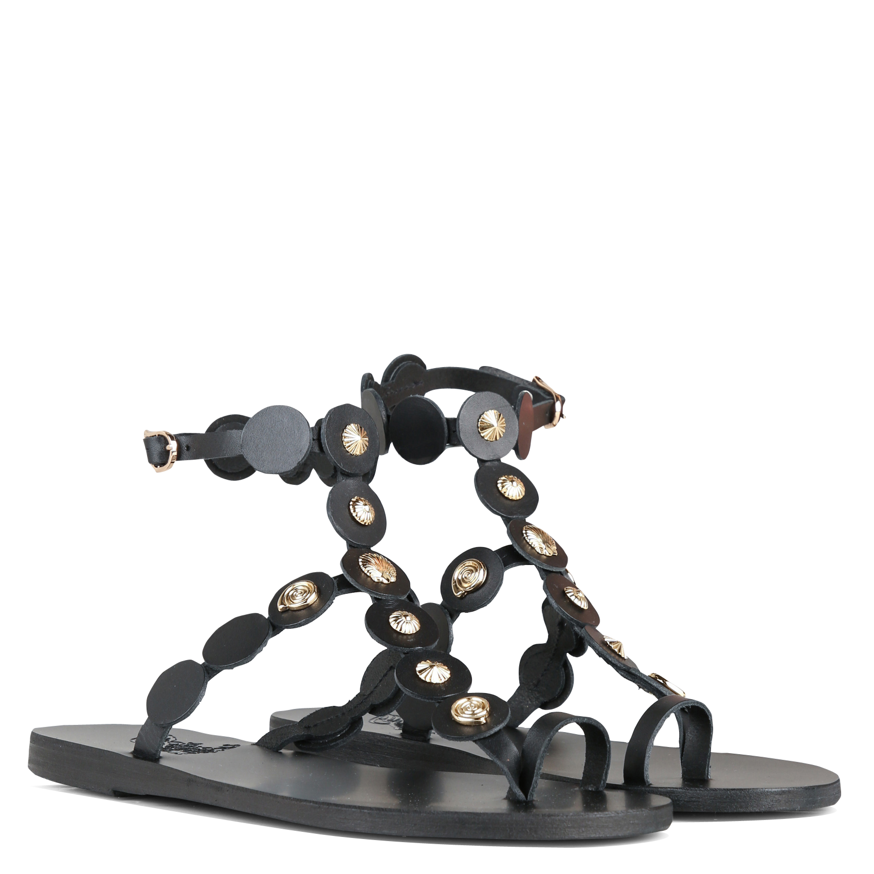 Sandales plates en cuir ANCIENT GREEK SANDALS Noir