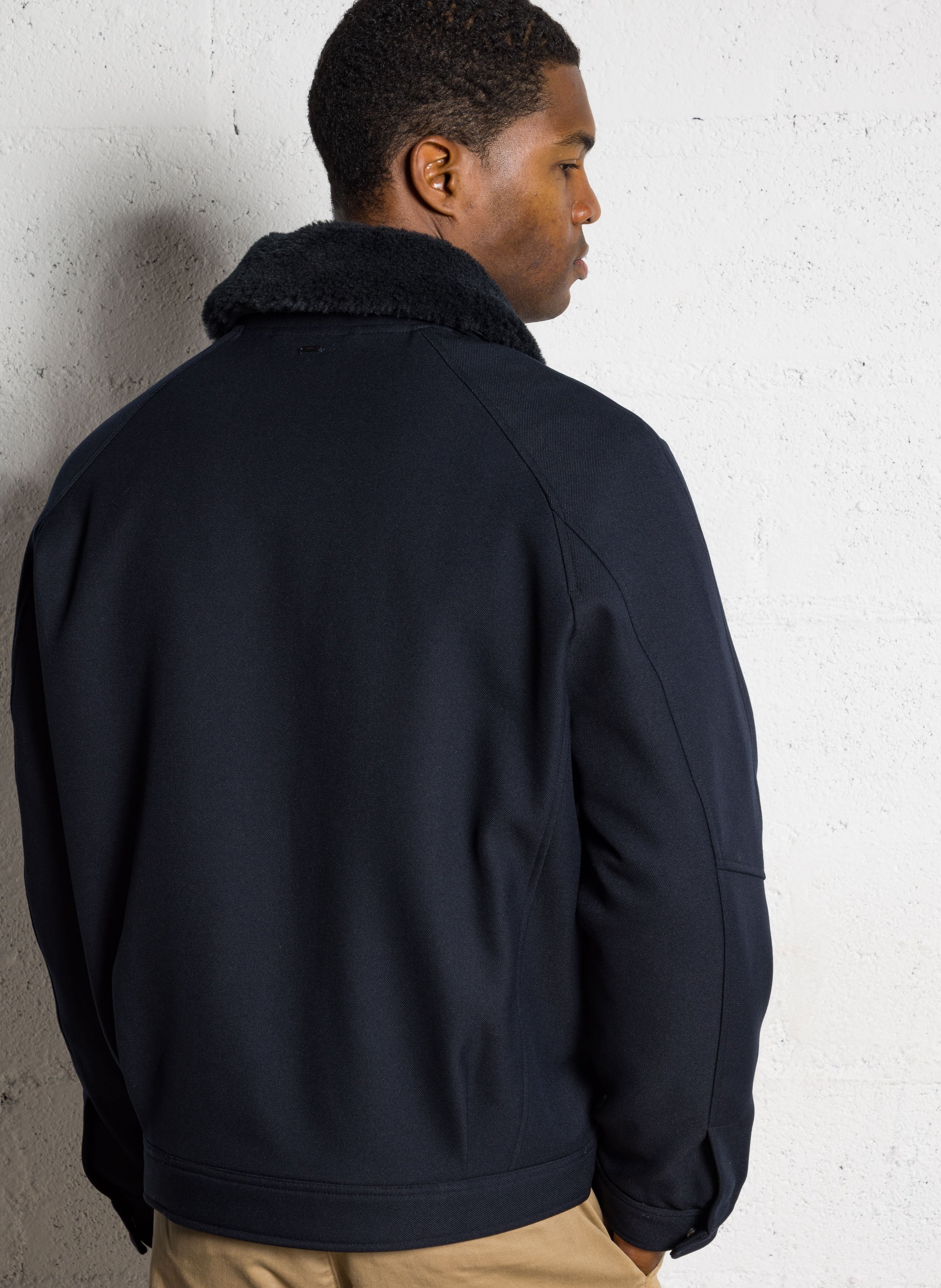 Short bomber jacket with removable collar IKKS Blue