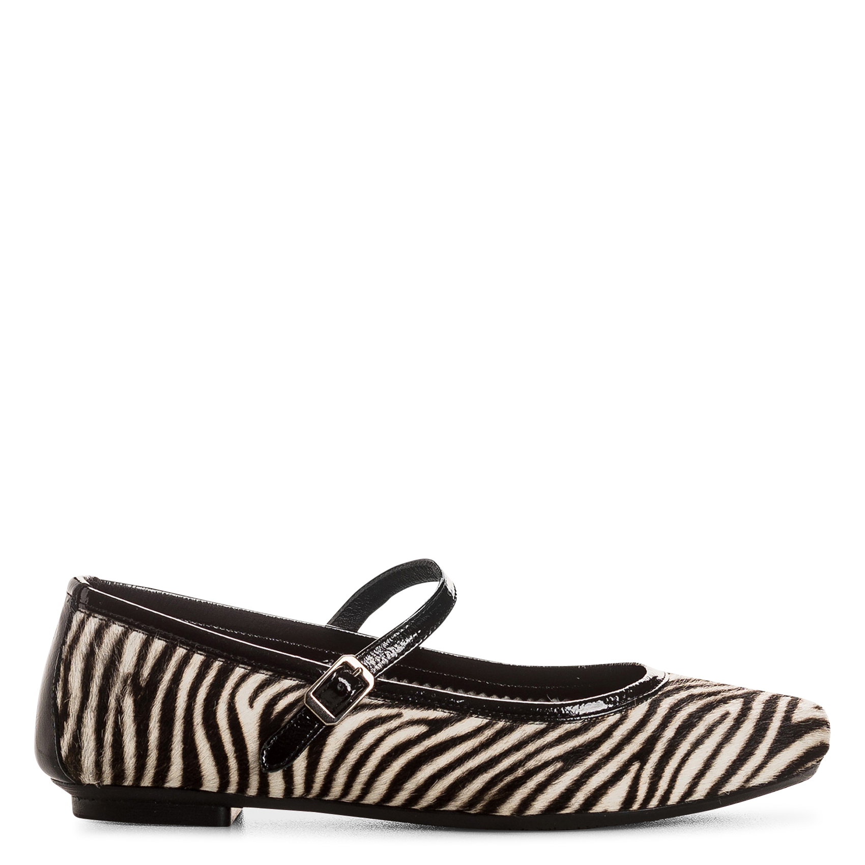 Baby schoentjes met zebrapatroon in leer REQINS Zwart