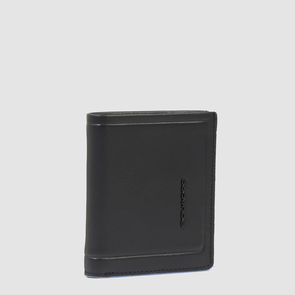 Men's vertical wallet with coin pocket, credit card slots, and RFID protection PIQUADRO Black