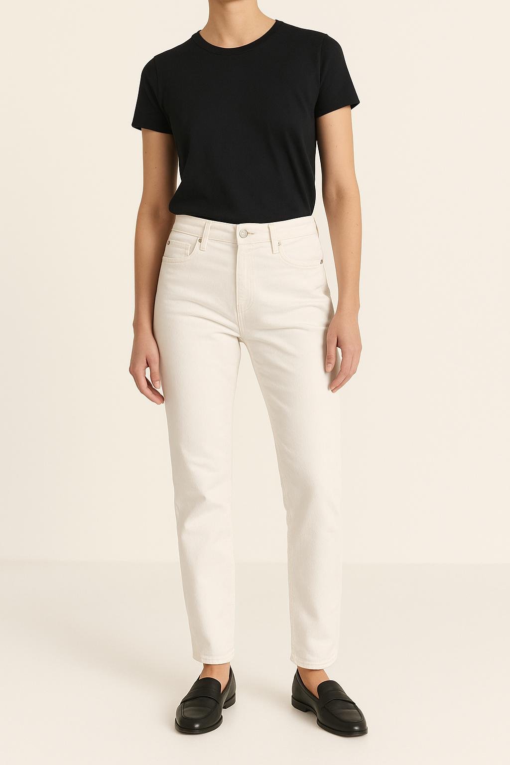 Cropped slim jeans with studs COMPTOIR DES COTONNIERS - Seconde main White
