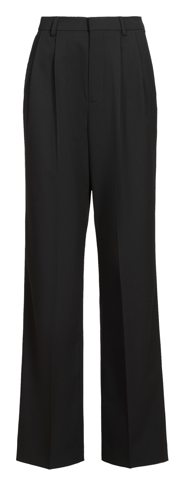 Hohe Taille gerade Hose mit Falten SAISON 1865 Schwarz