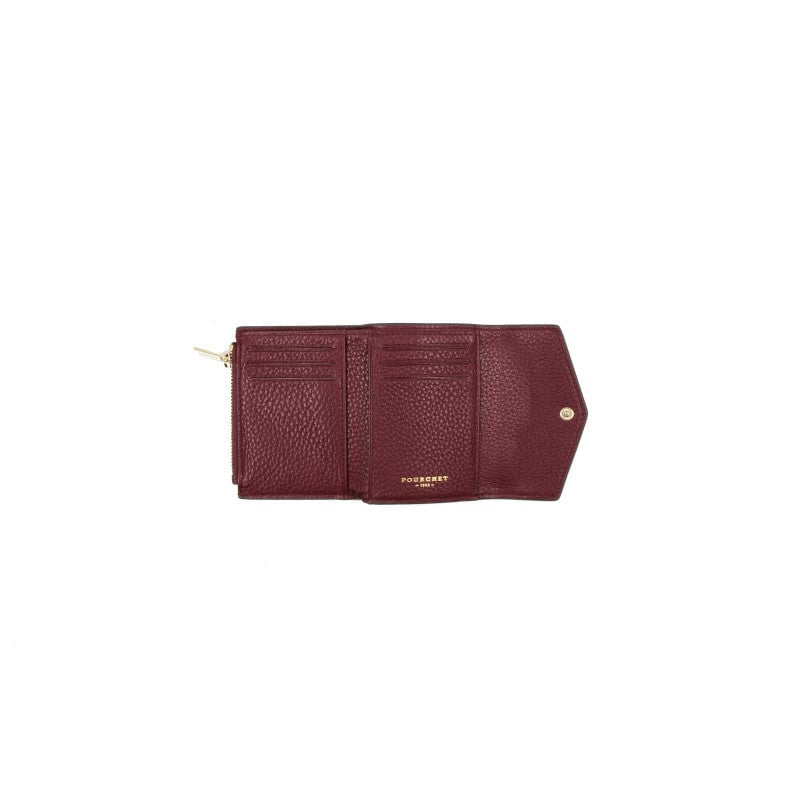 Leather coin purse POURCHET Red