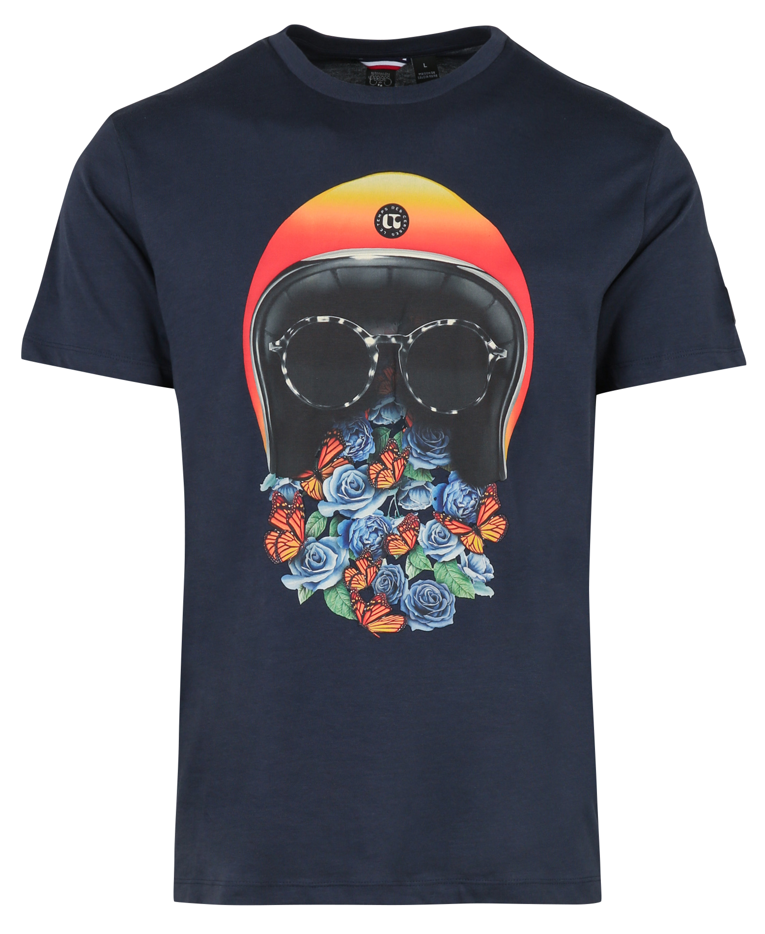 Loose-fit screen-printed cotton T-shirt LE TEMPS DES CERISES Blue