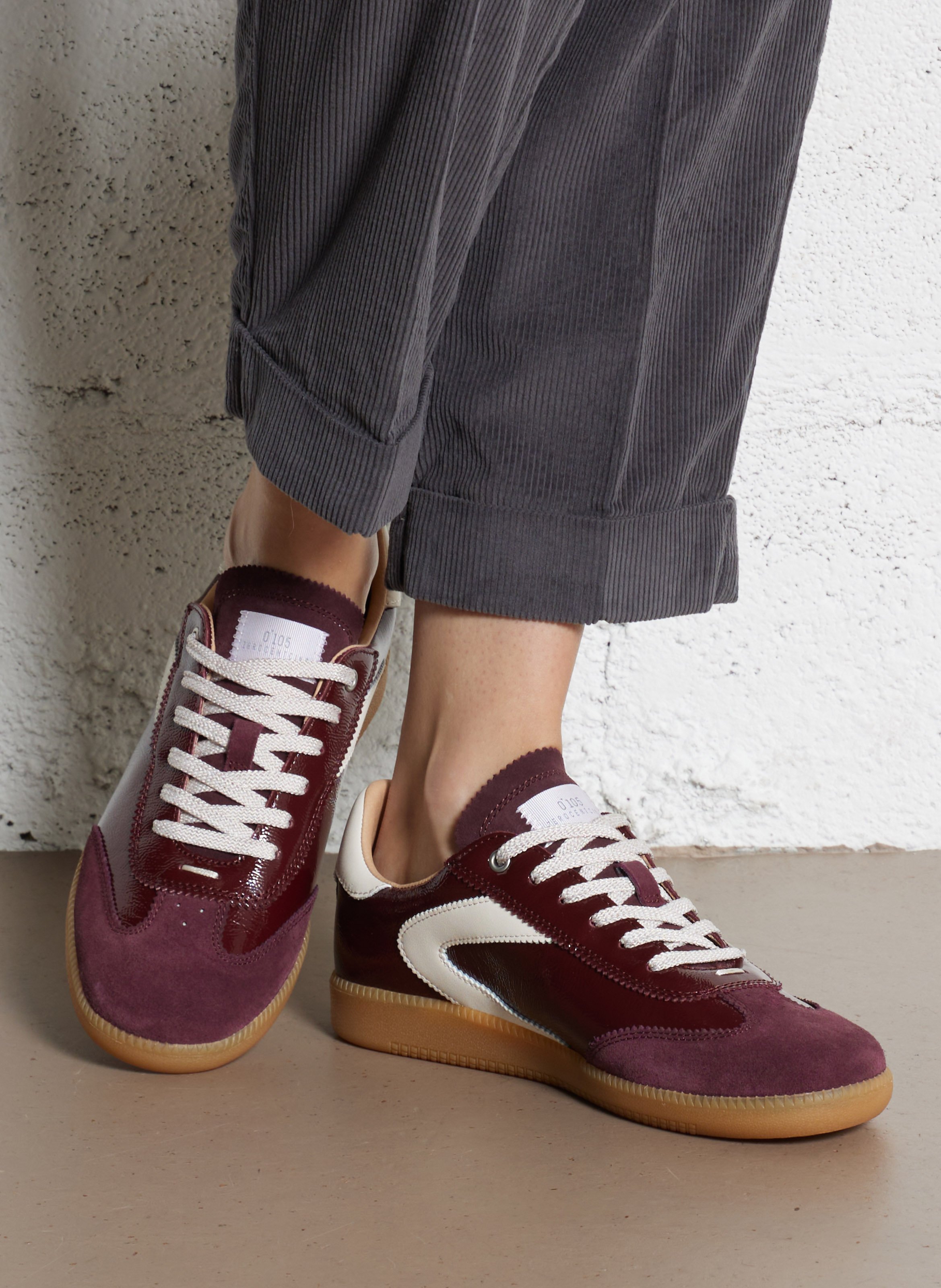 Baskets basses en cuir 0'105 Prune