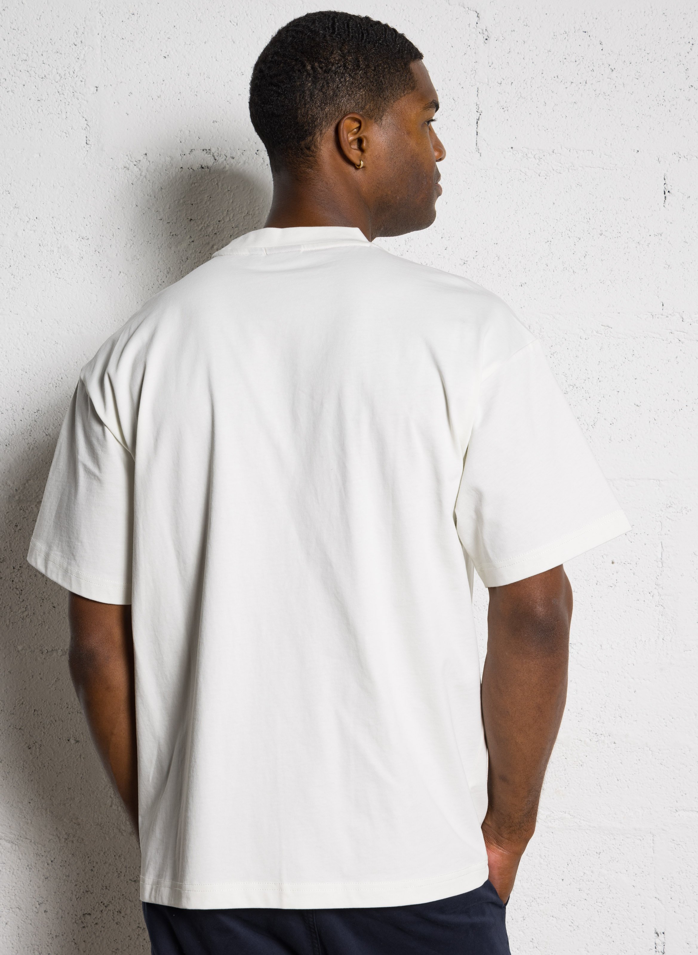 Weites Rundhals-T-Shirt aus bedruckter Baumwolle NAPAPIJRI Weiss