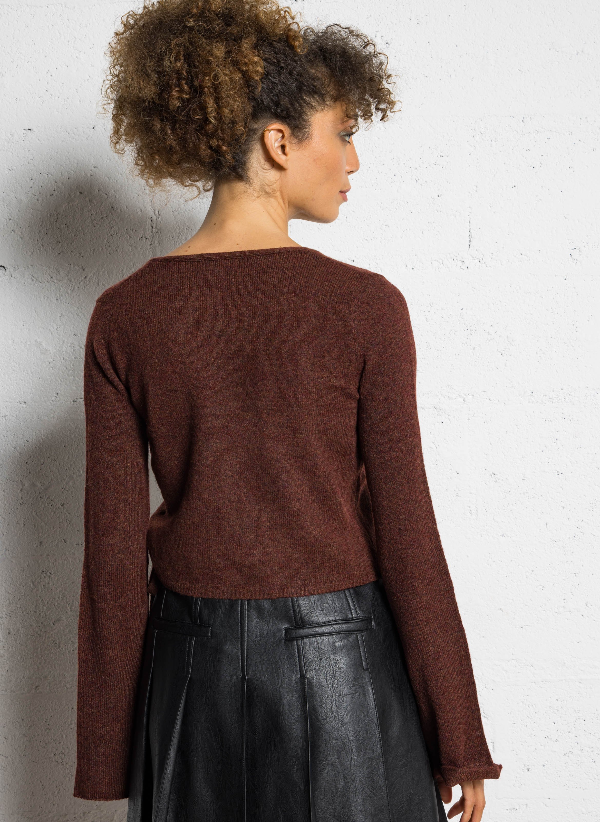 Strickjacke in Wickeloptik THE KORNER Rot