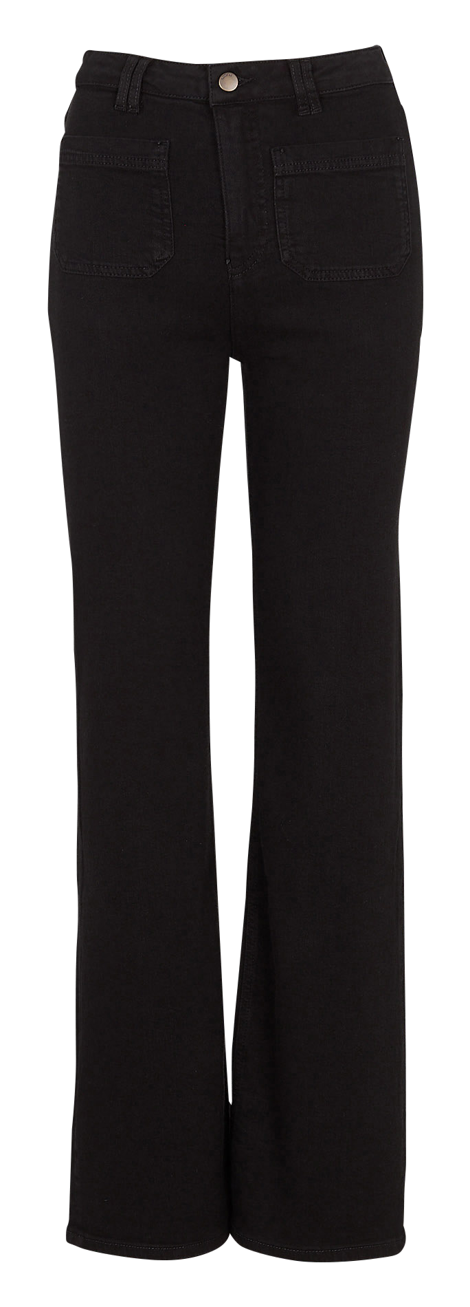 Pantalon flare uni taille haute KOOKAI Noir