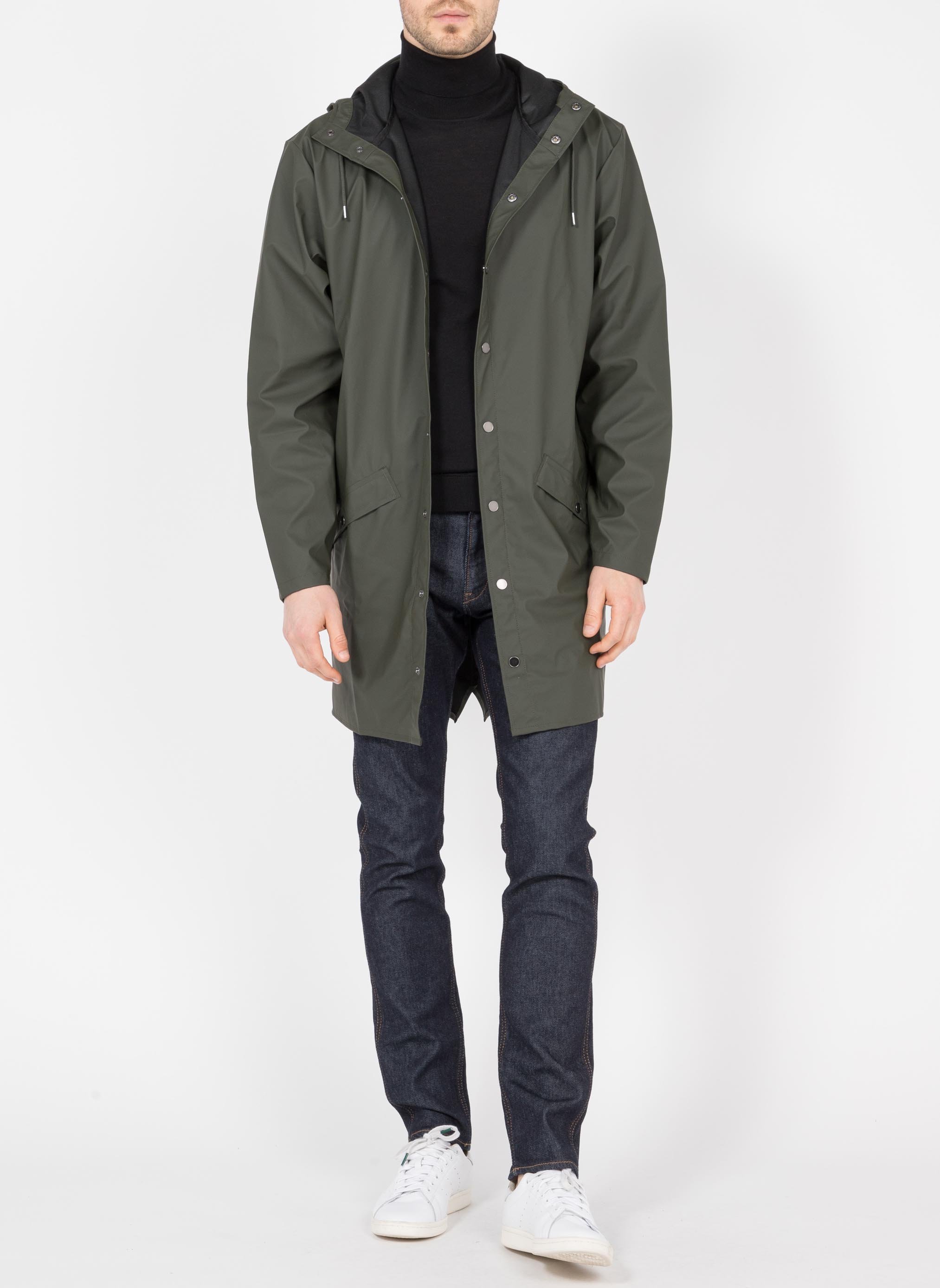 Coupe-vent imperméable à capuche RAINS Vert