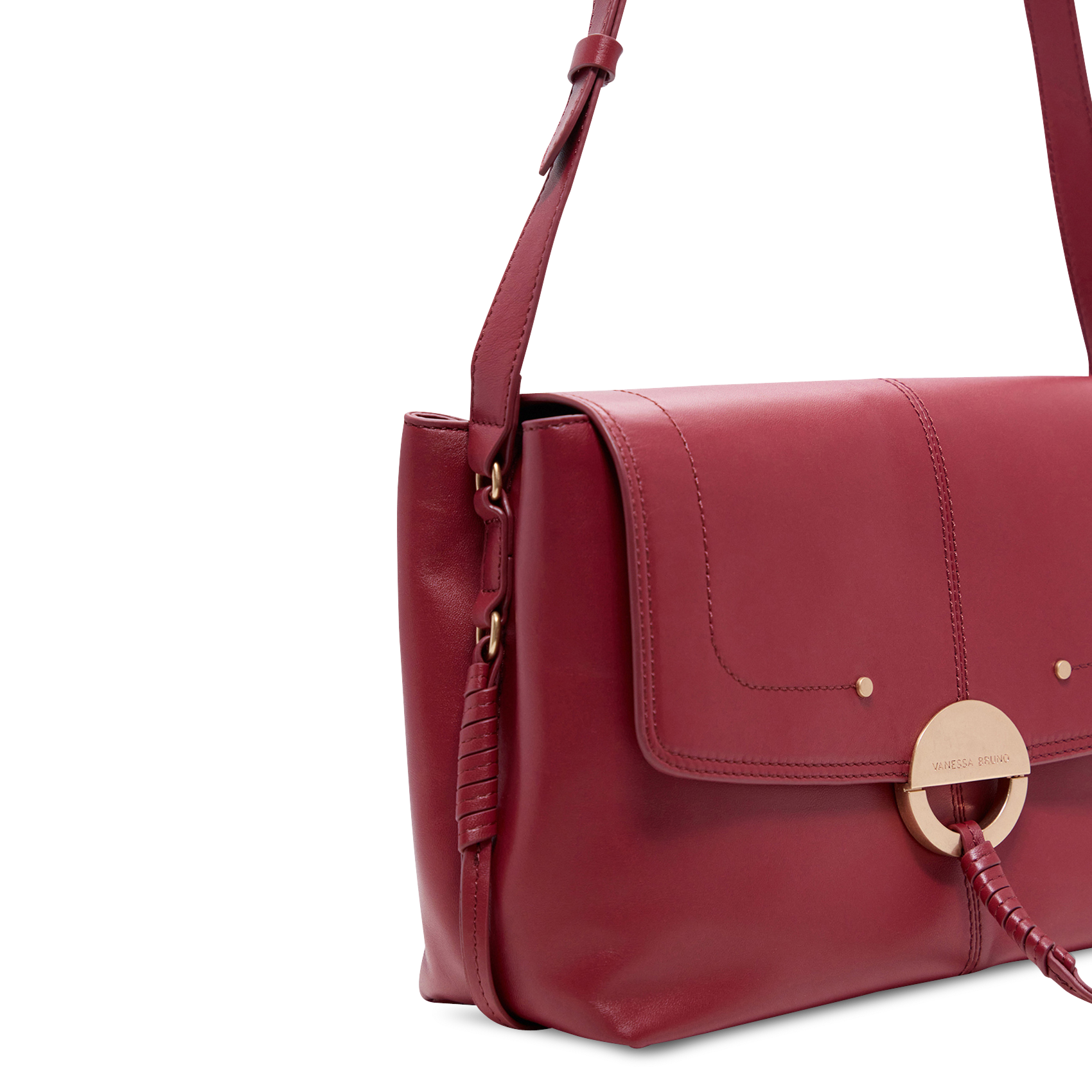 Schoudertas van flexibel leer Rood