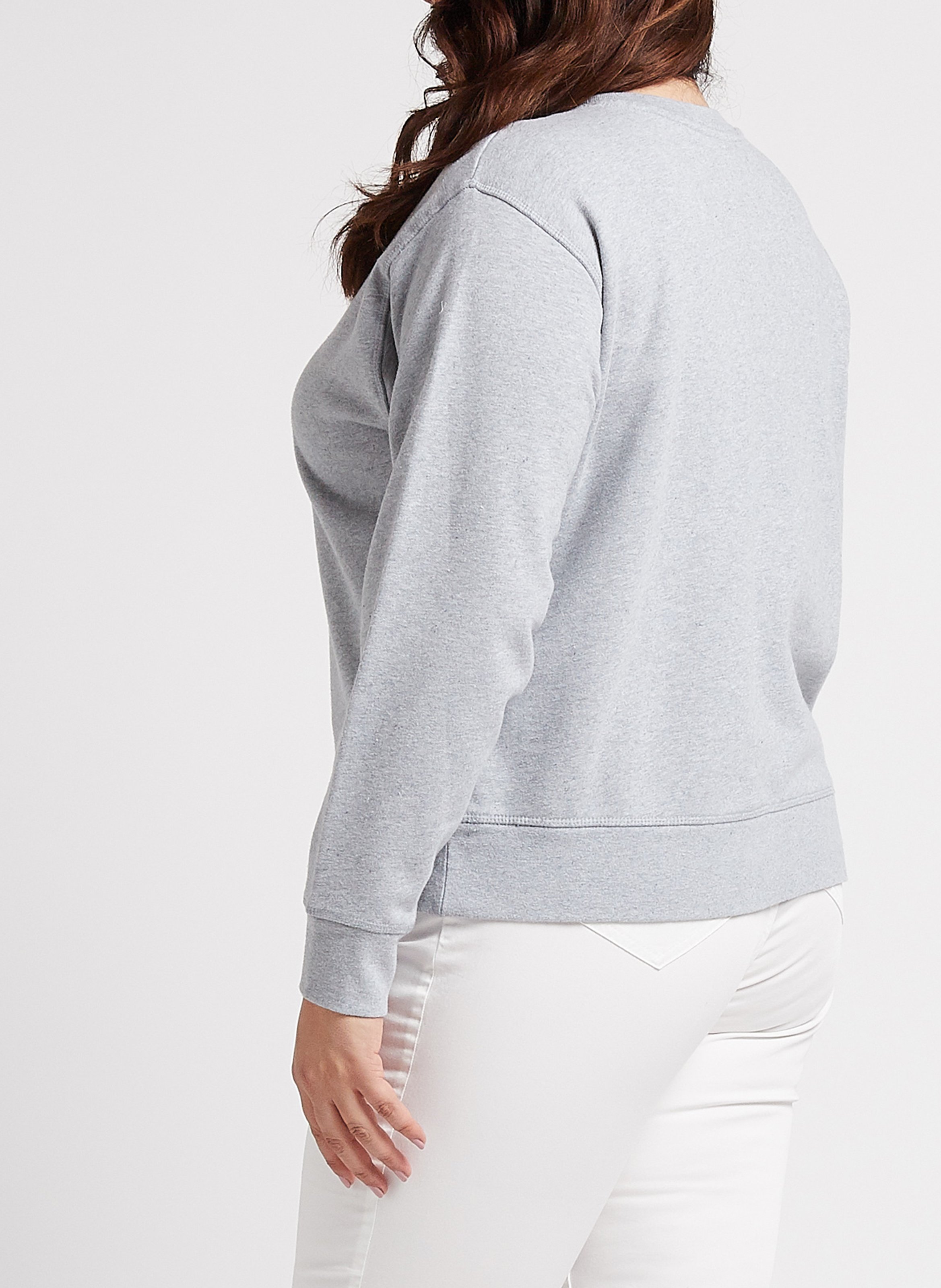 Sweat à col rond en coton LEVI'S Gris