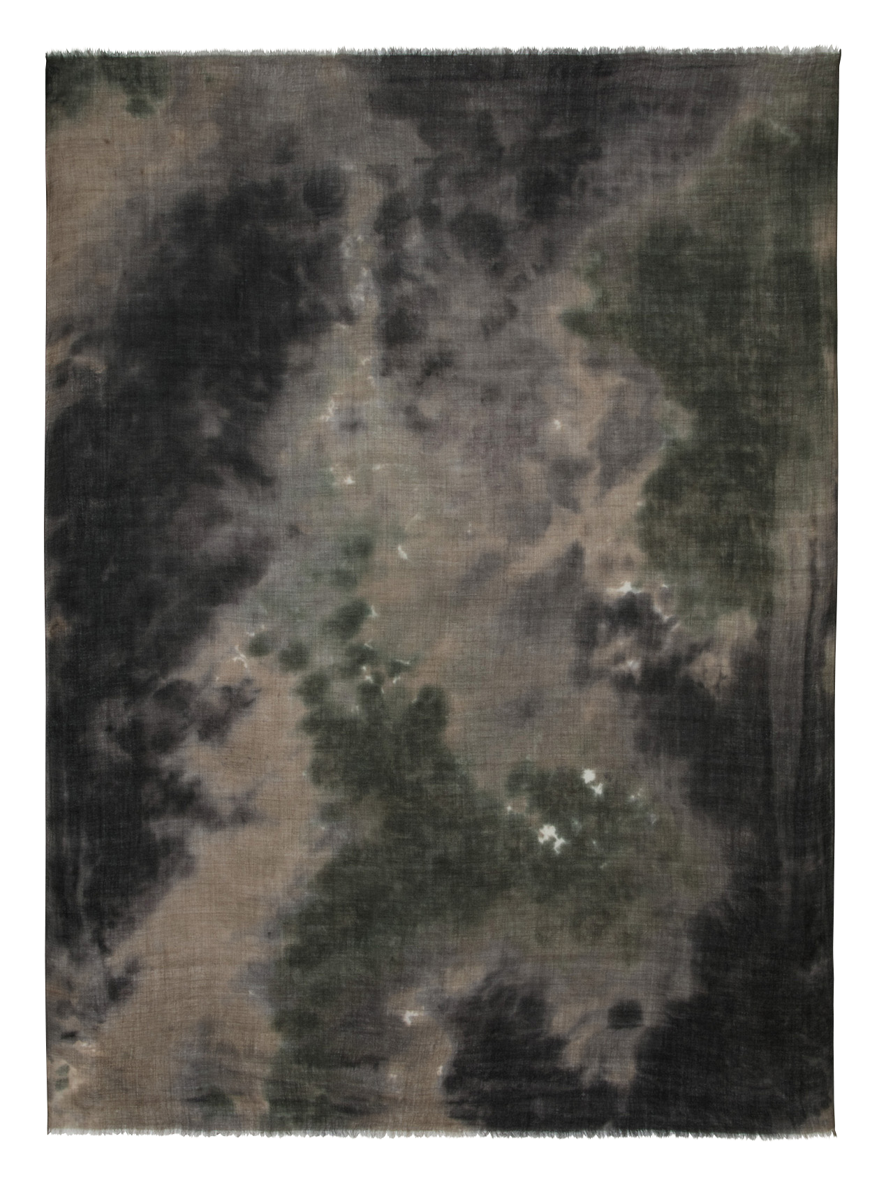 Haddock wool and silk printed scarf BA&SH Khaki