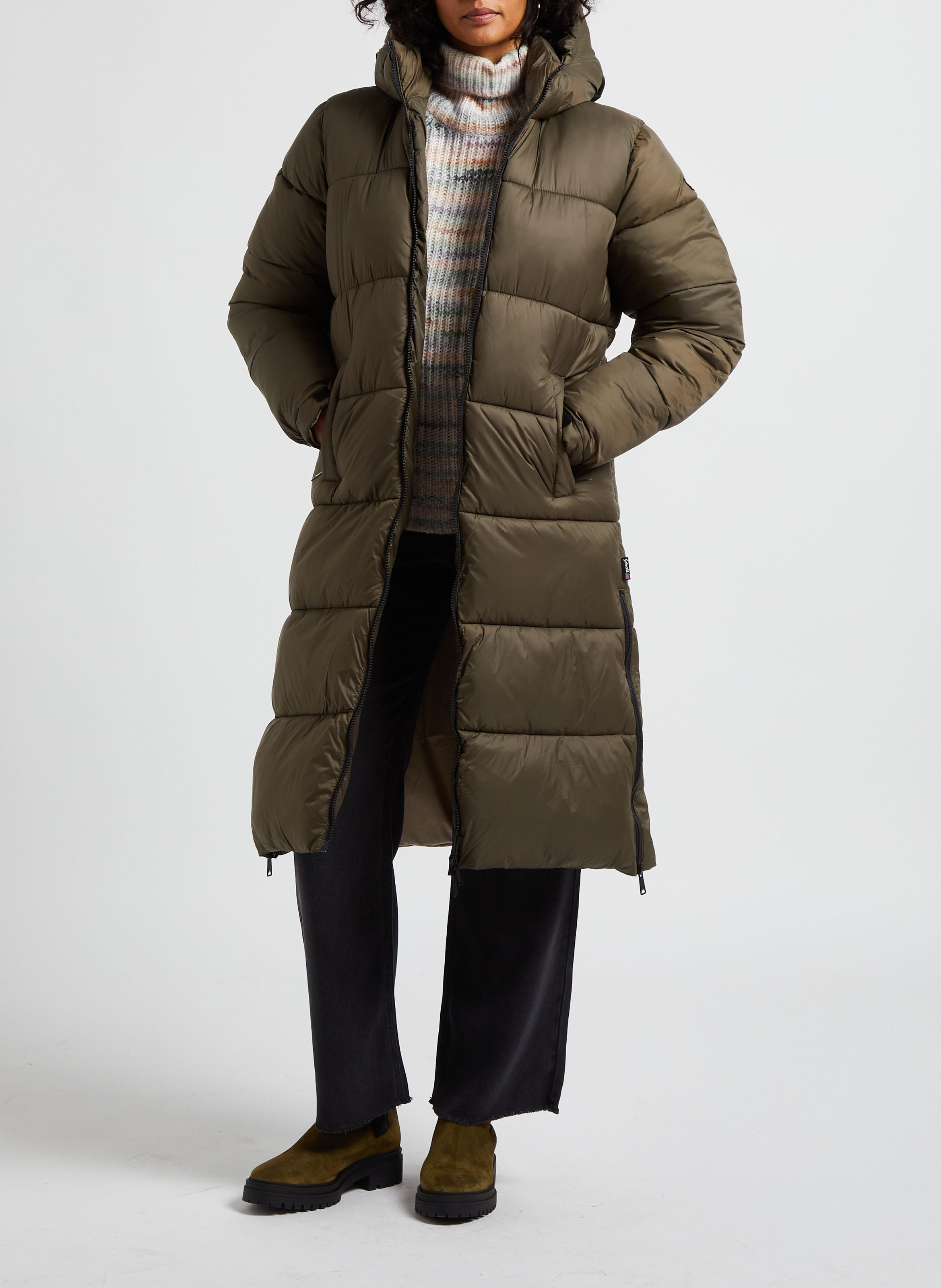 Doudoune longue à capuche SCHOTT Doré